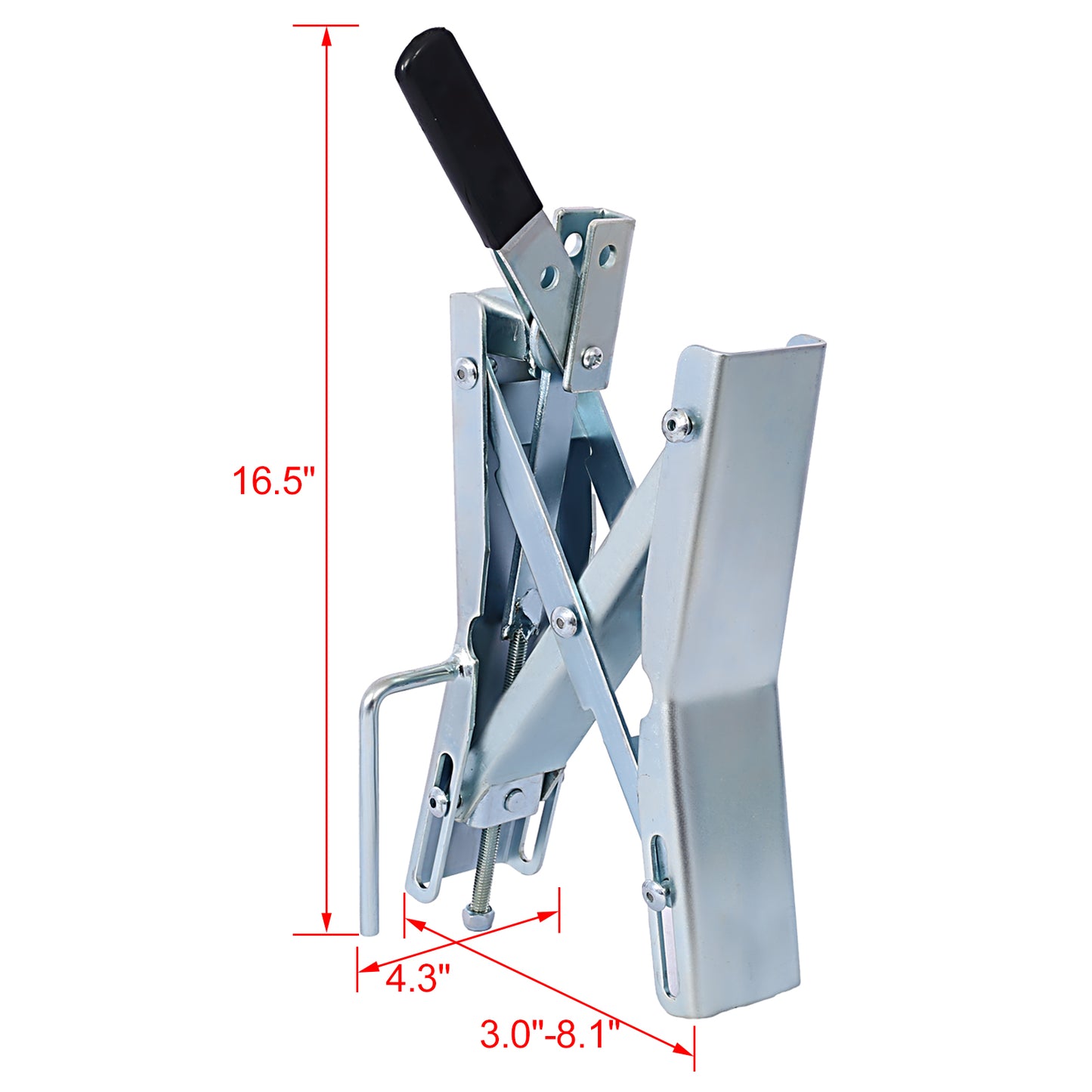 Heavyduty metal can crusher with black handle and adjustable width for efficient recycling