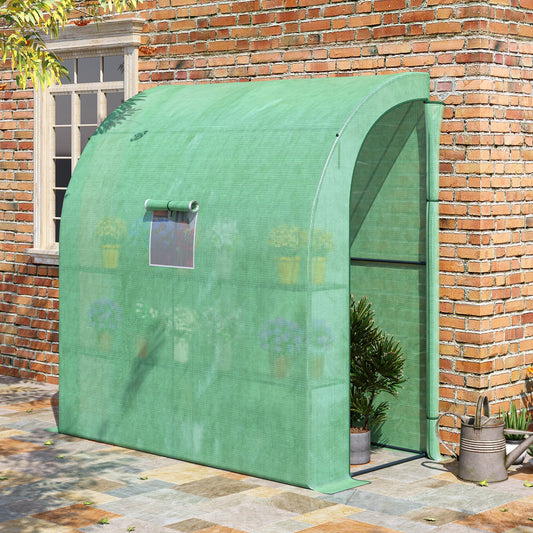 Green mesh greenhouse with shelves ideal for backyard gardening