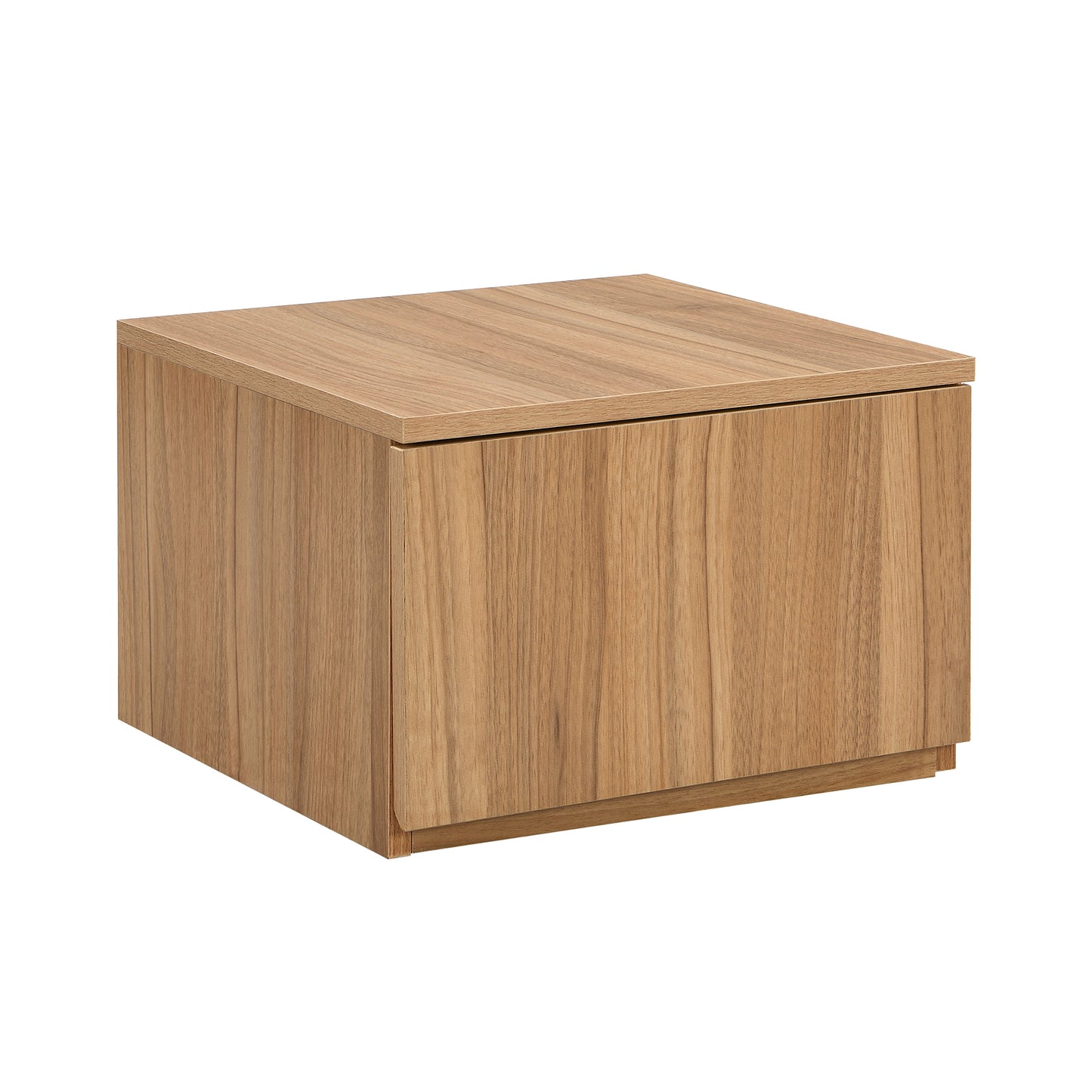 Modern oak wood bedside table with a single drawer and clean lines