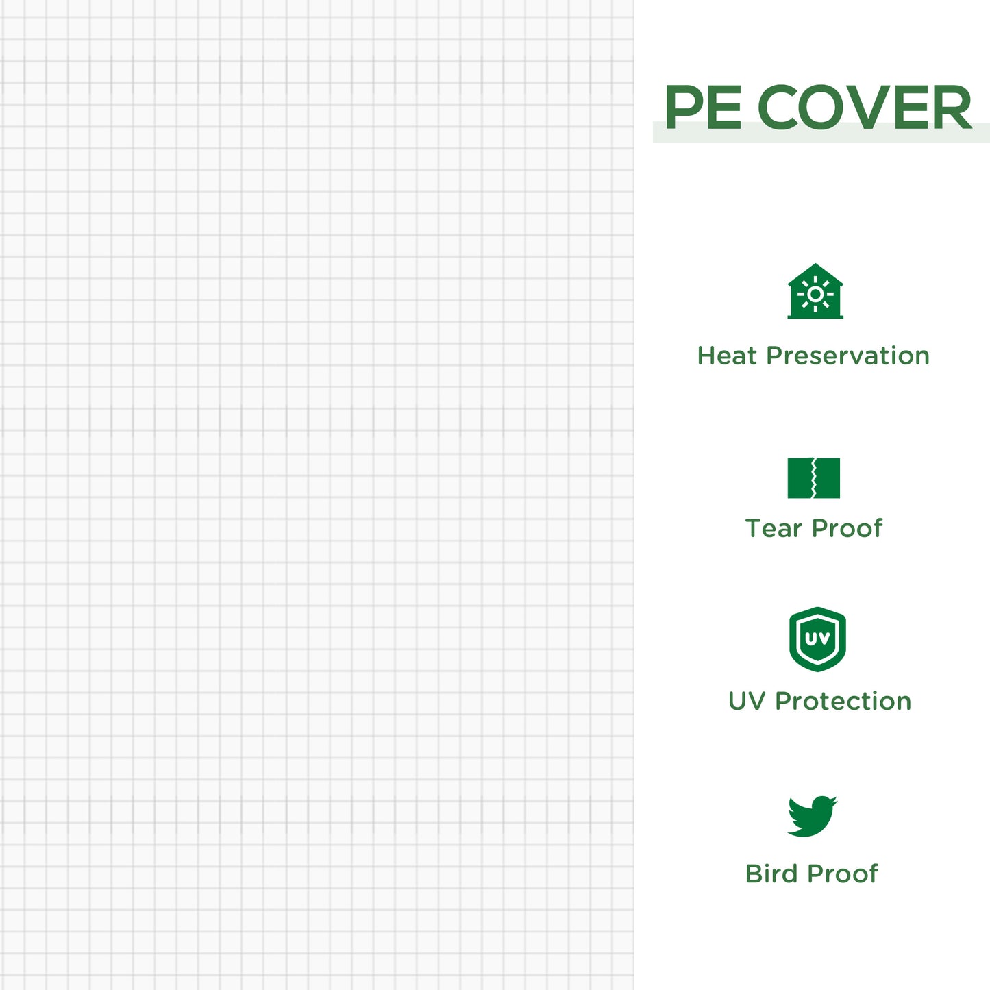 Durable PE cover offers excellent heat preservation for gardening needs