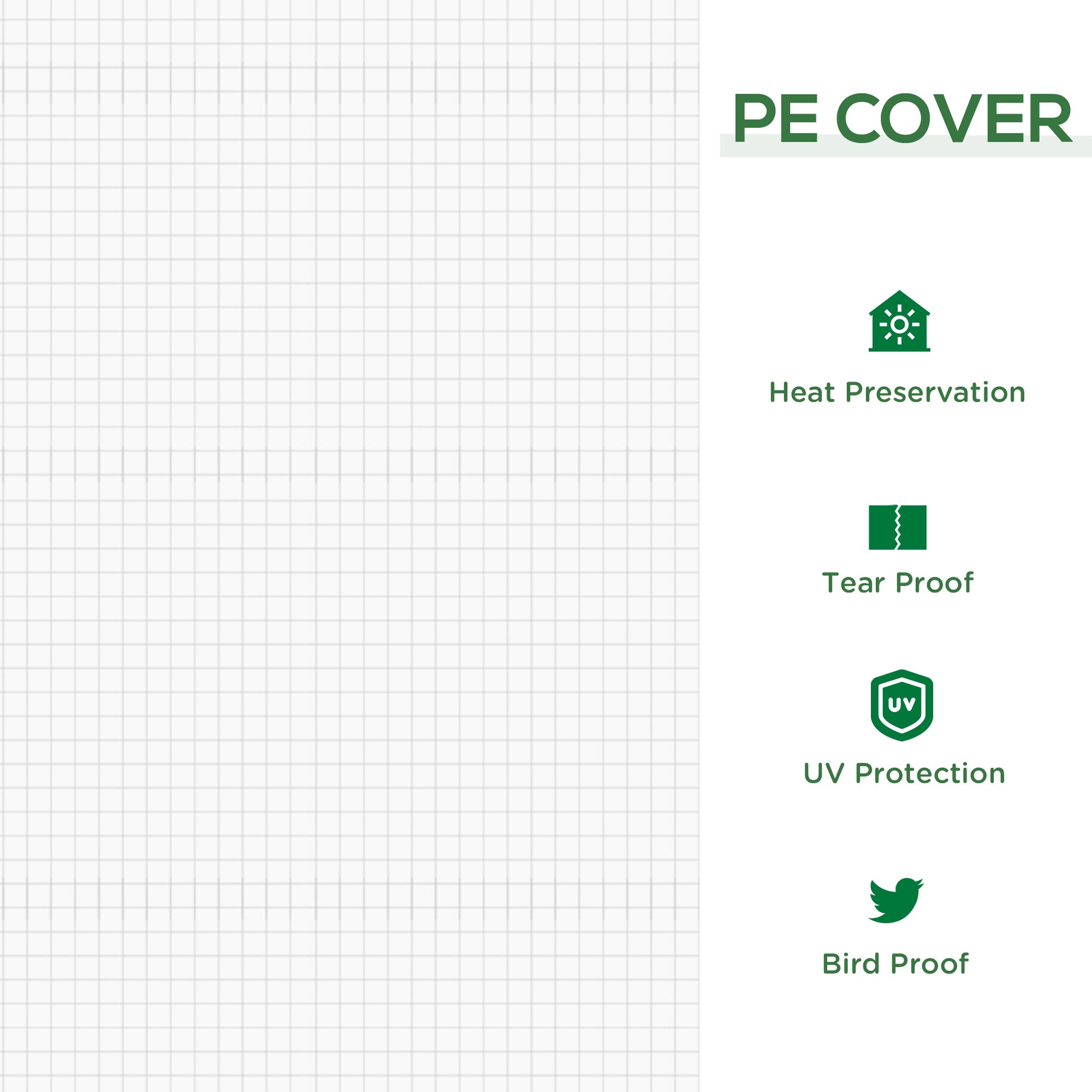 Durable PE cover offers excellent heat preservation for gardening needs
