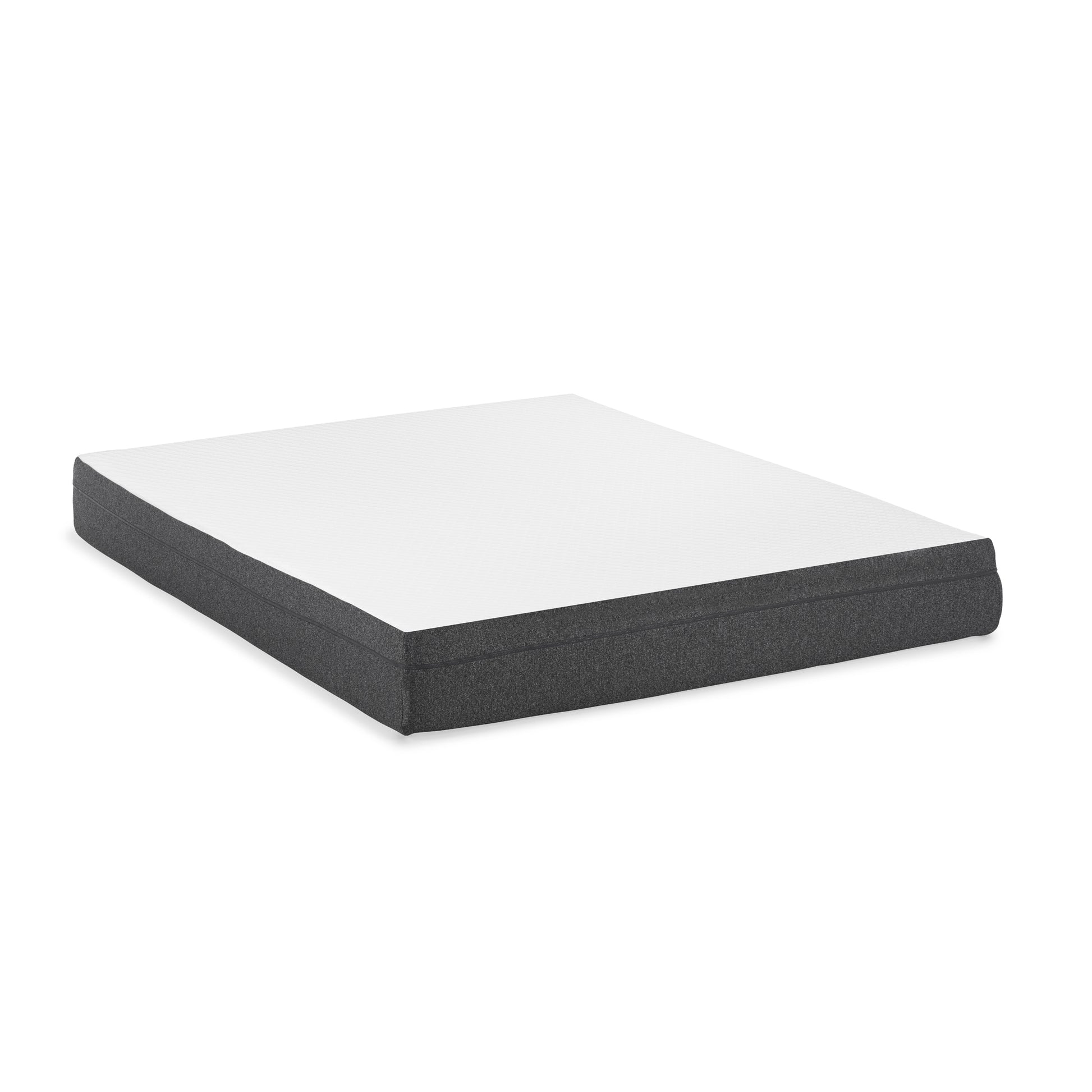 Gray and white queen mattress on a white background medium firmness for comfortable sleep