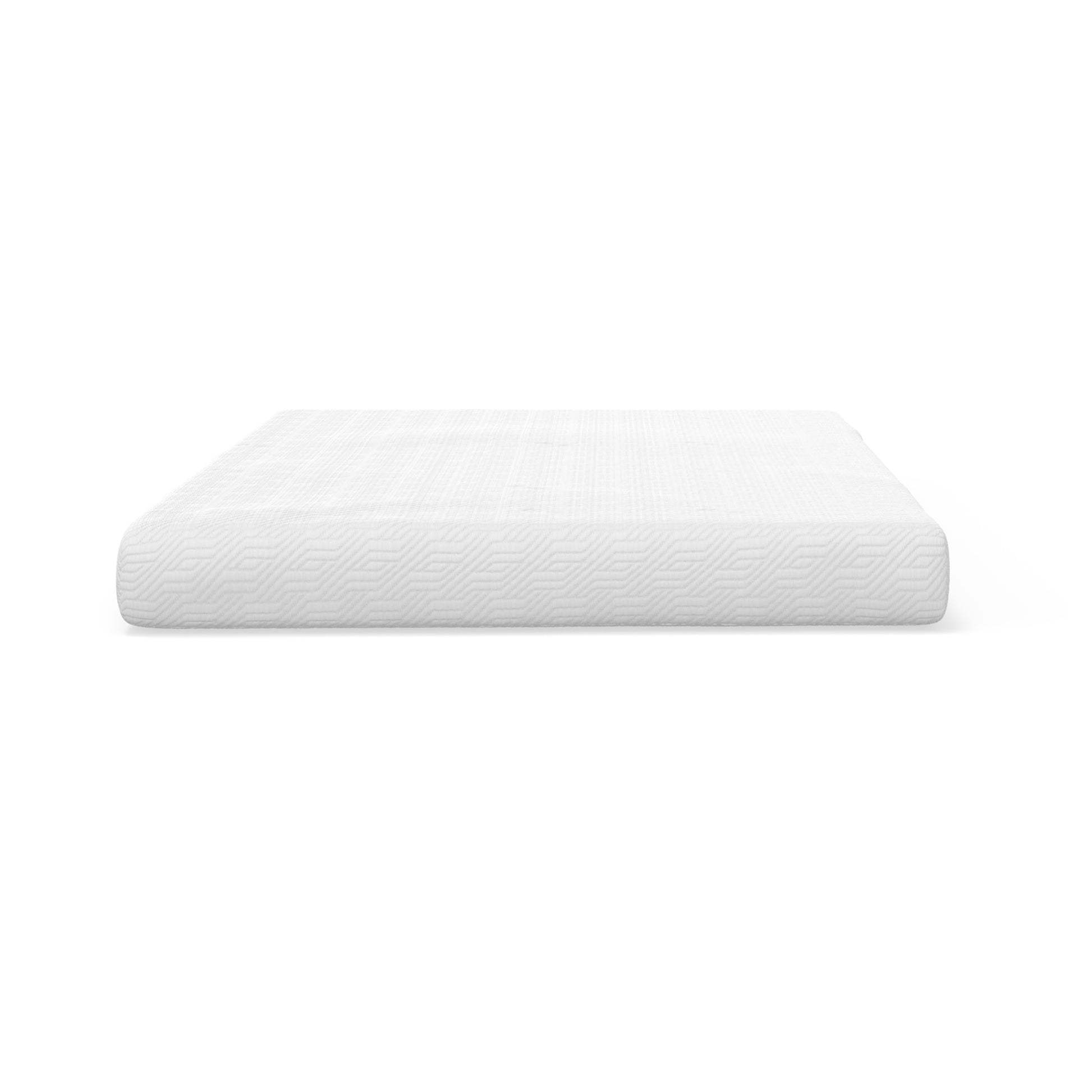 White memory foam mattress with geometric patterned fabric cover full size