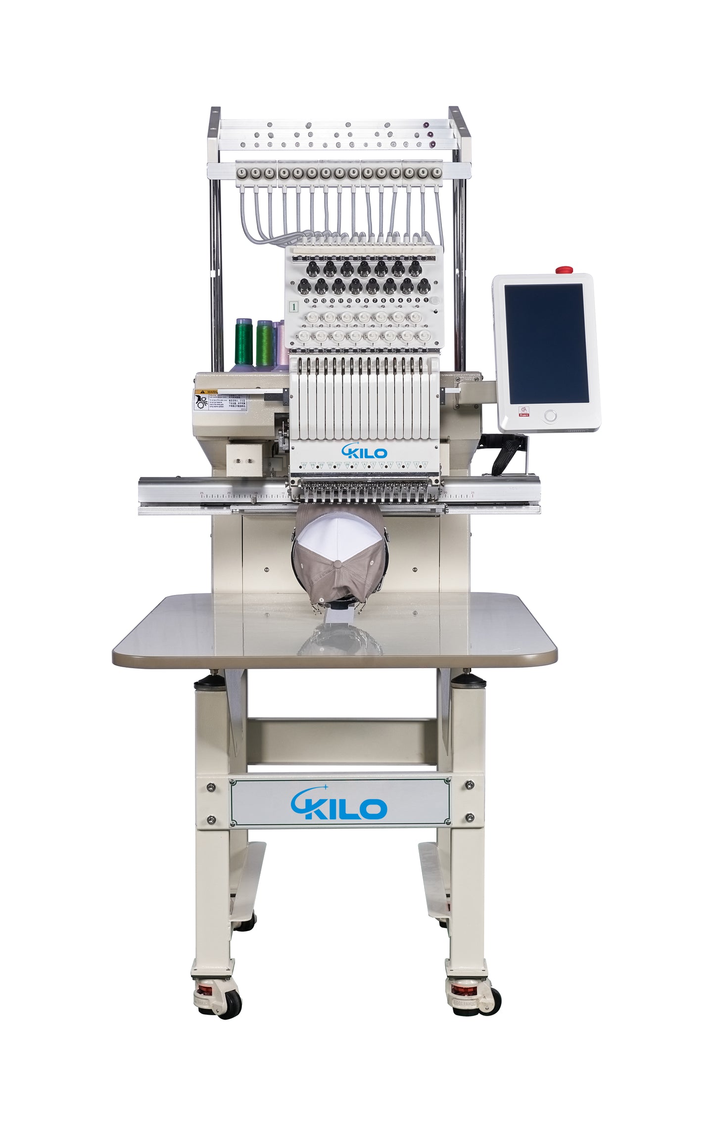 Modern Kilo needle embroidery machine with touchscreen for professional garment customization