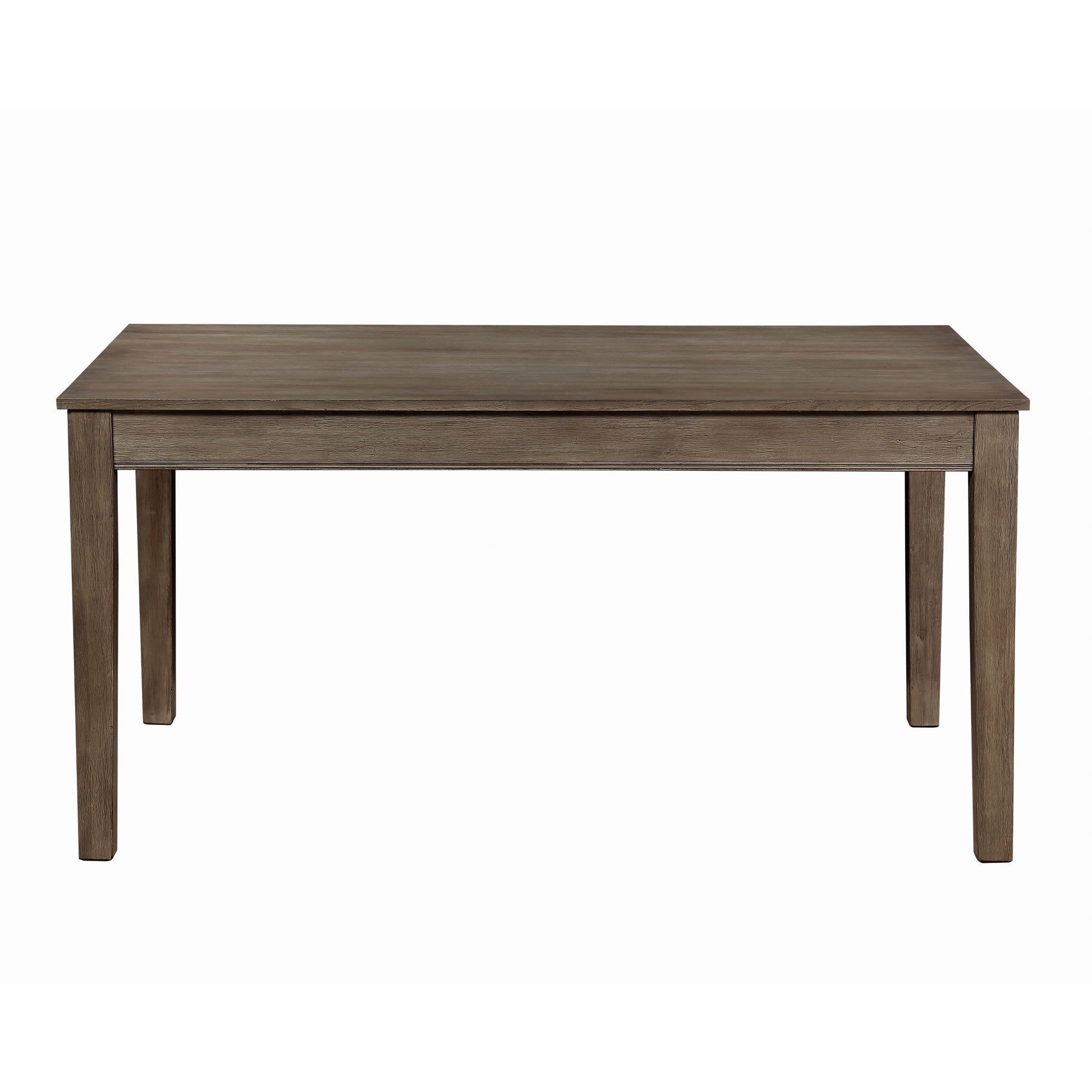 Rustic grey wood dining table with straight legs