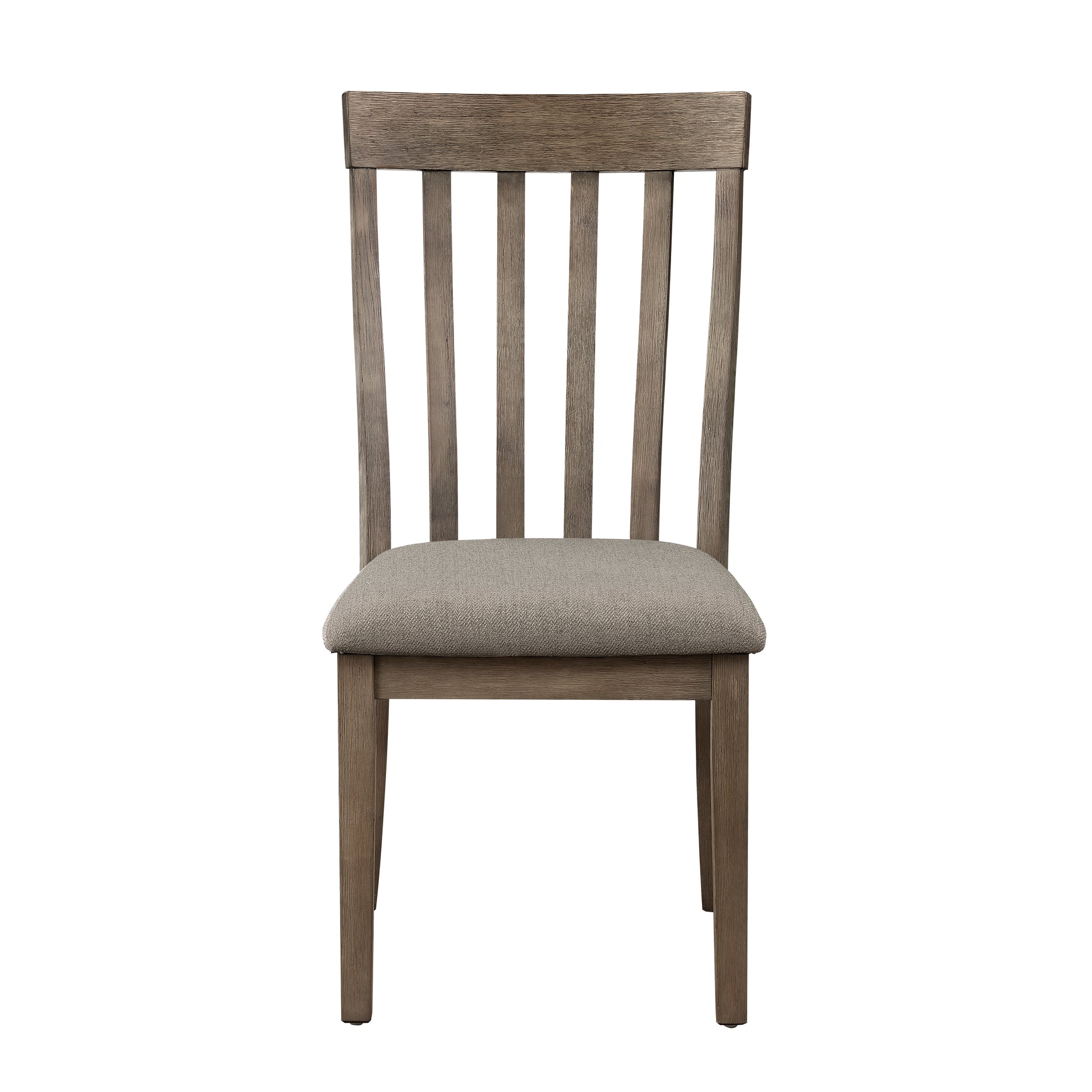 Rustic oak dining chair with upholstered seat