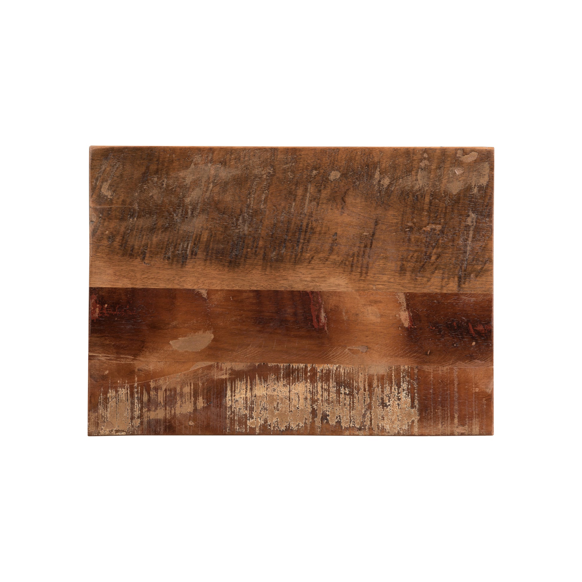 Closeup of distressed reclaimed wood planks showing natural grain and weathered texture
