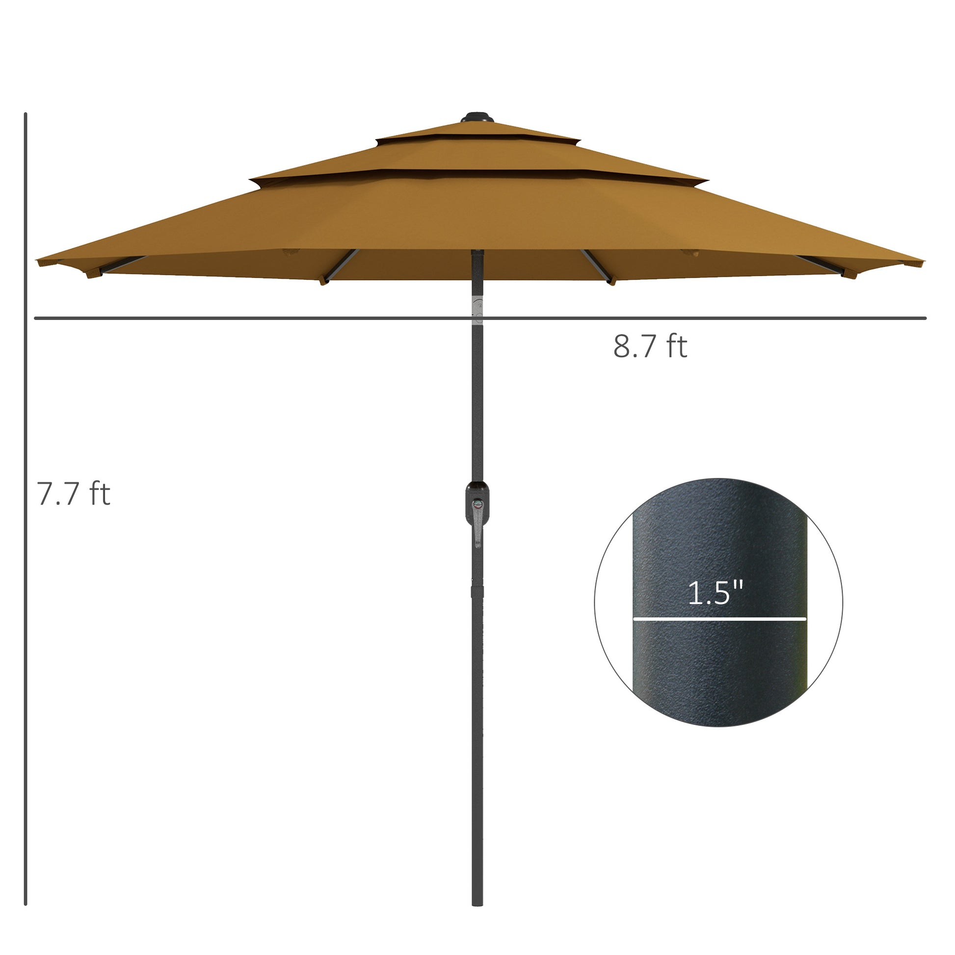 Bronze  ft patio umbrella with  tiers and inch pole