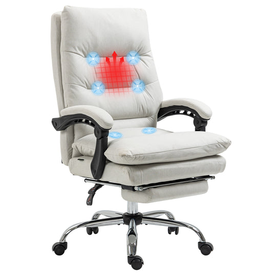 Light gray fabric executive office chair with massage and heating functions