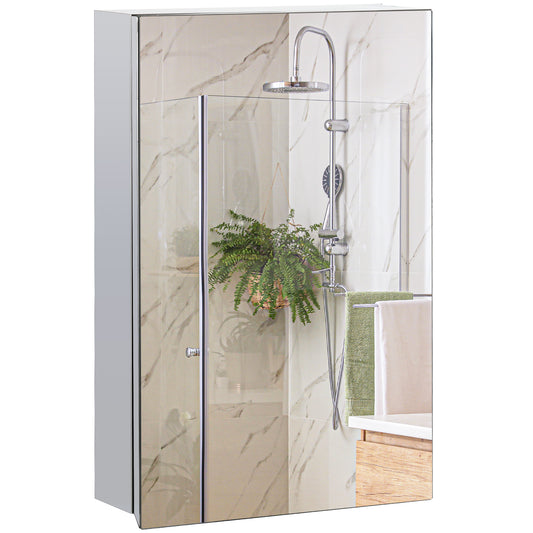 Modern chrome shower enclosure with rainfall showerhead and hanging fern basket