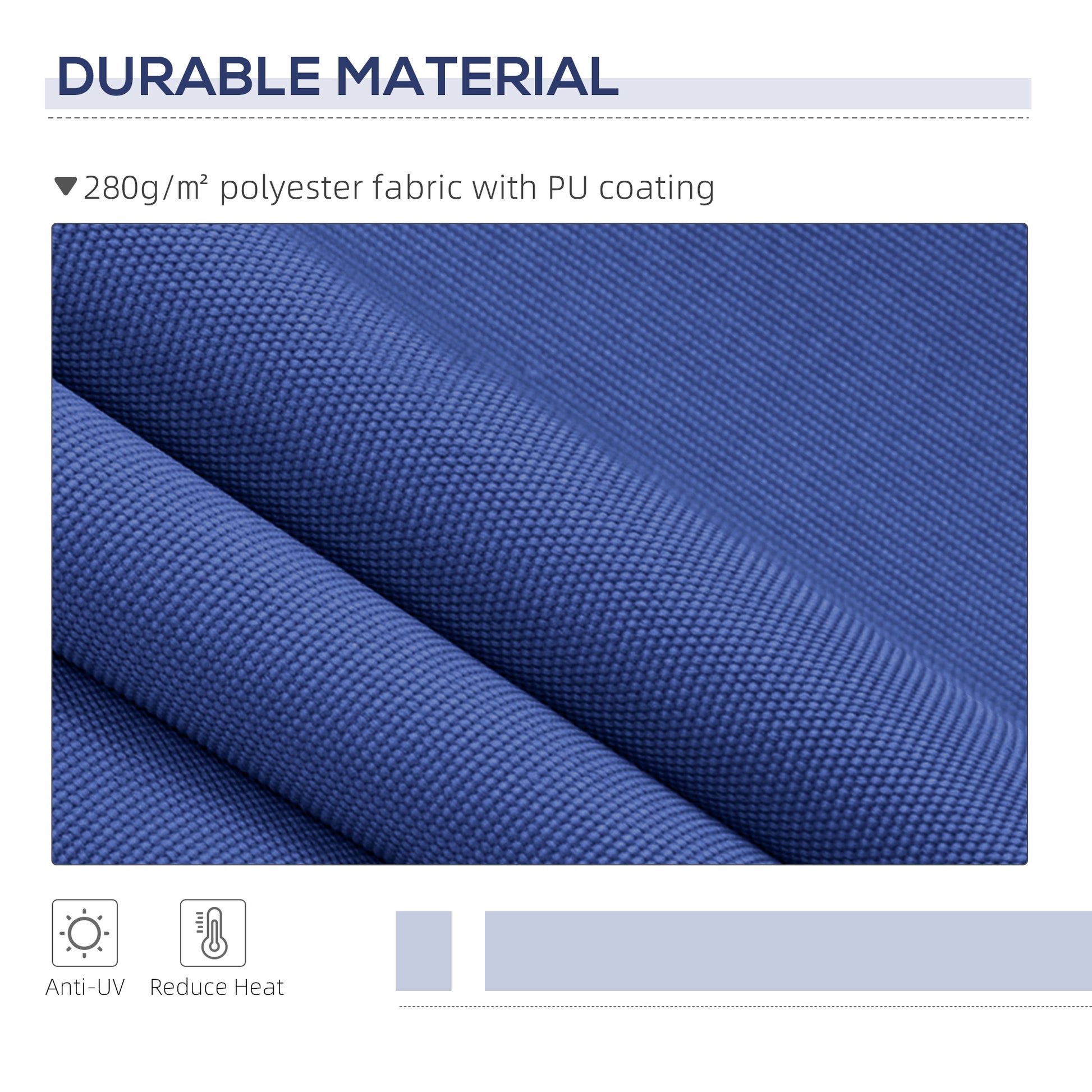 Dark blue gsm polyester fabric with PU coating perfect for outdoor furniture