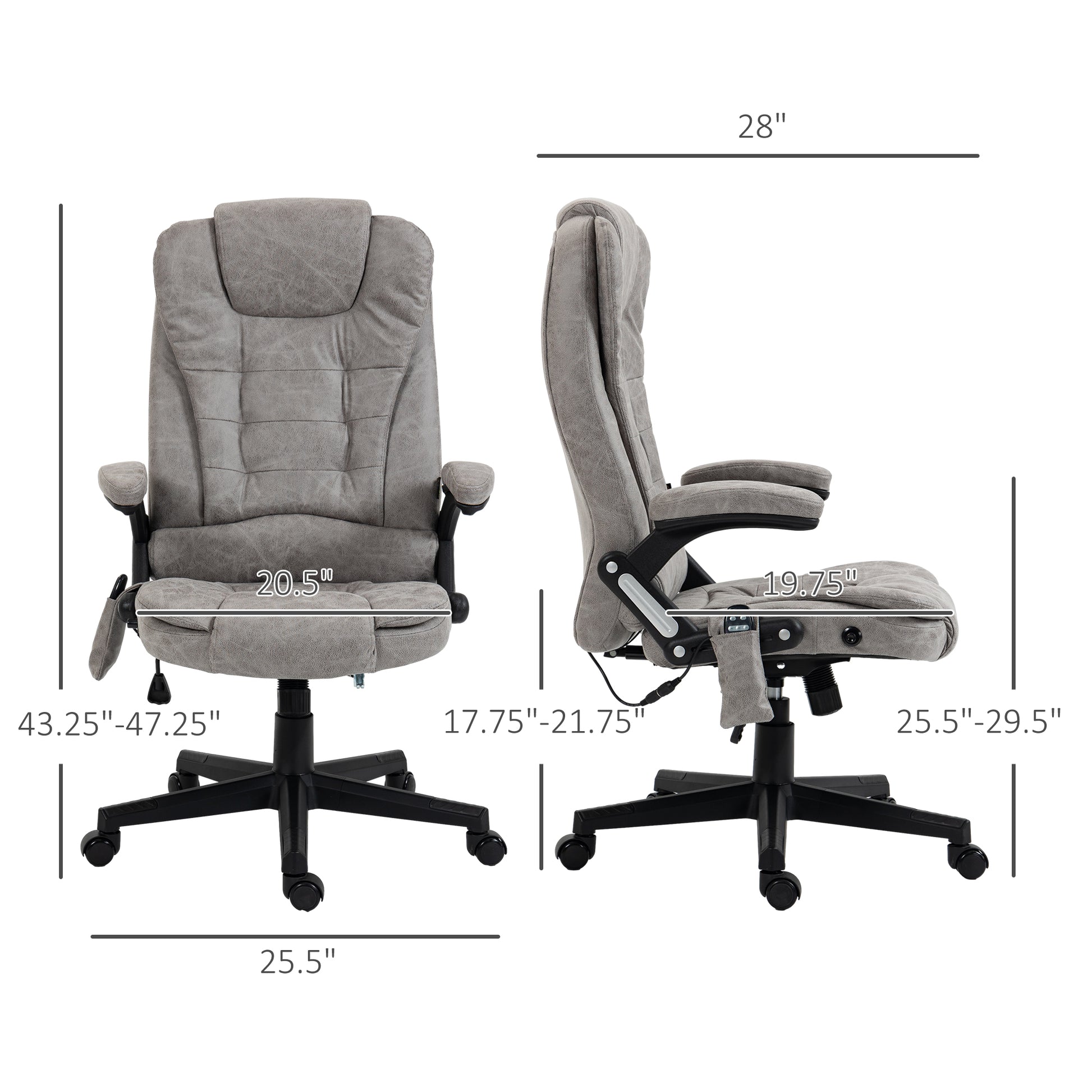 Grey ergonomic office chair with lumbar support and adjustable headrest perfect for long work hours