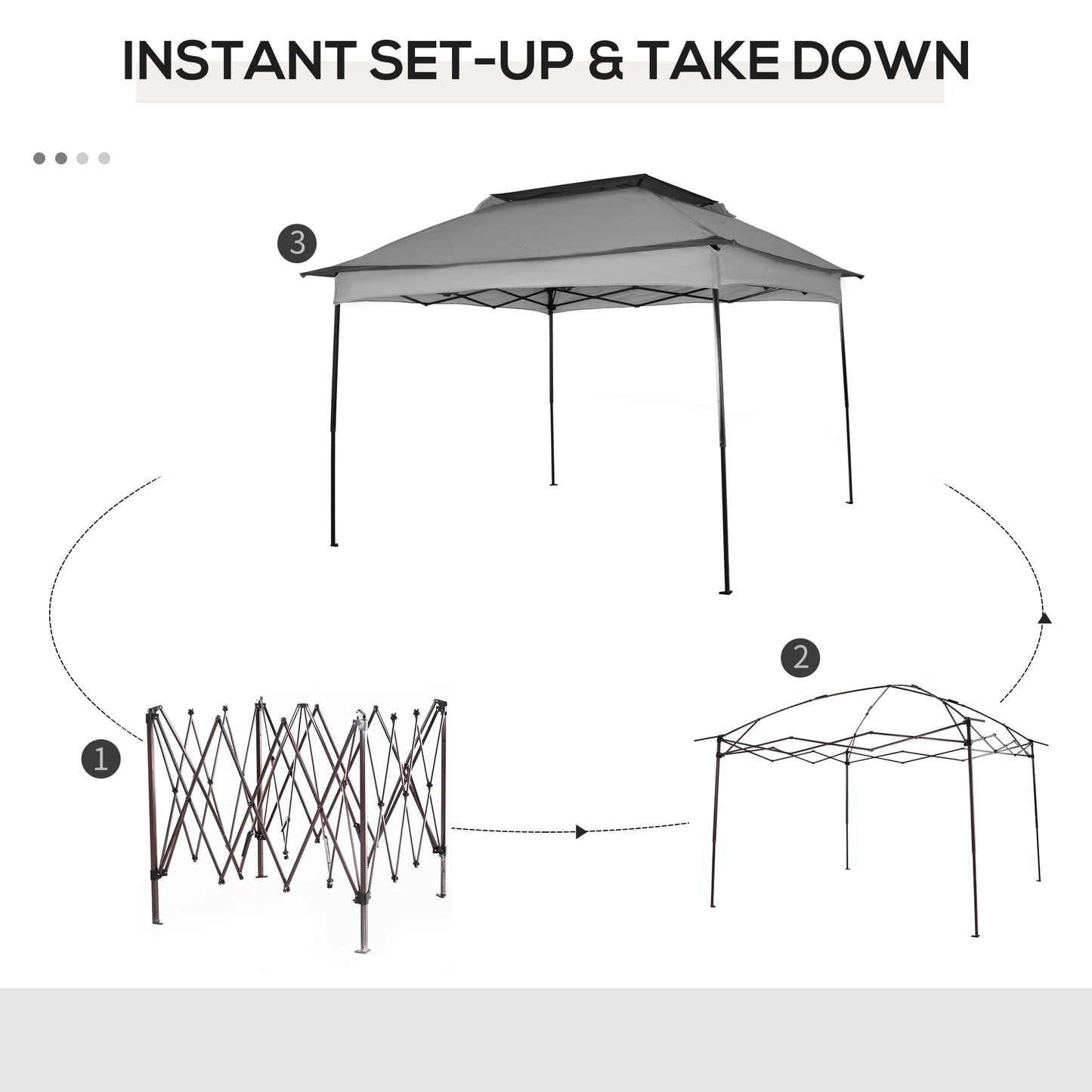 Collapsible canopy frame in folded state ideal for outdoor events