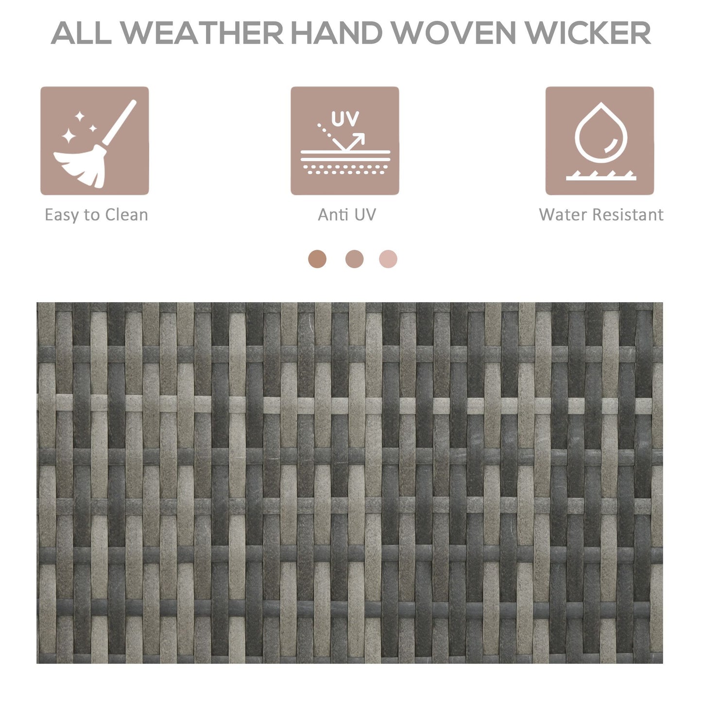 Closeup of handwoven gray wicker texture perfect for outdoor furniture