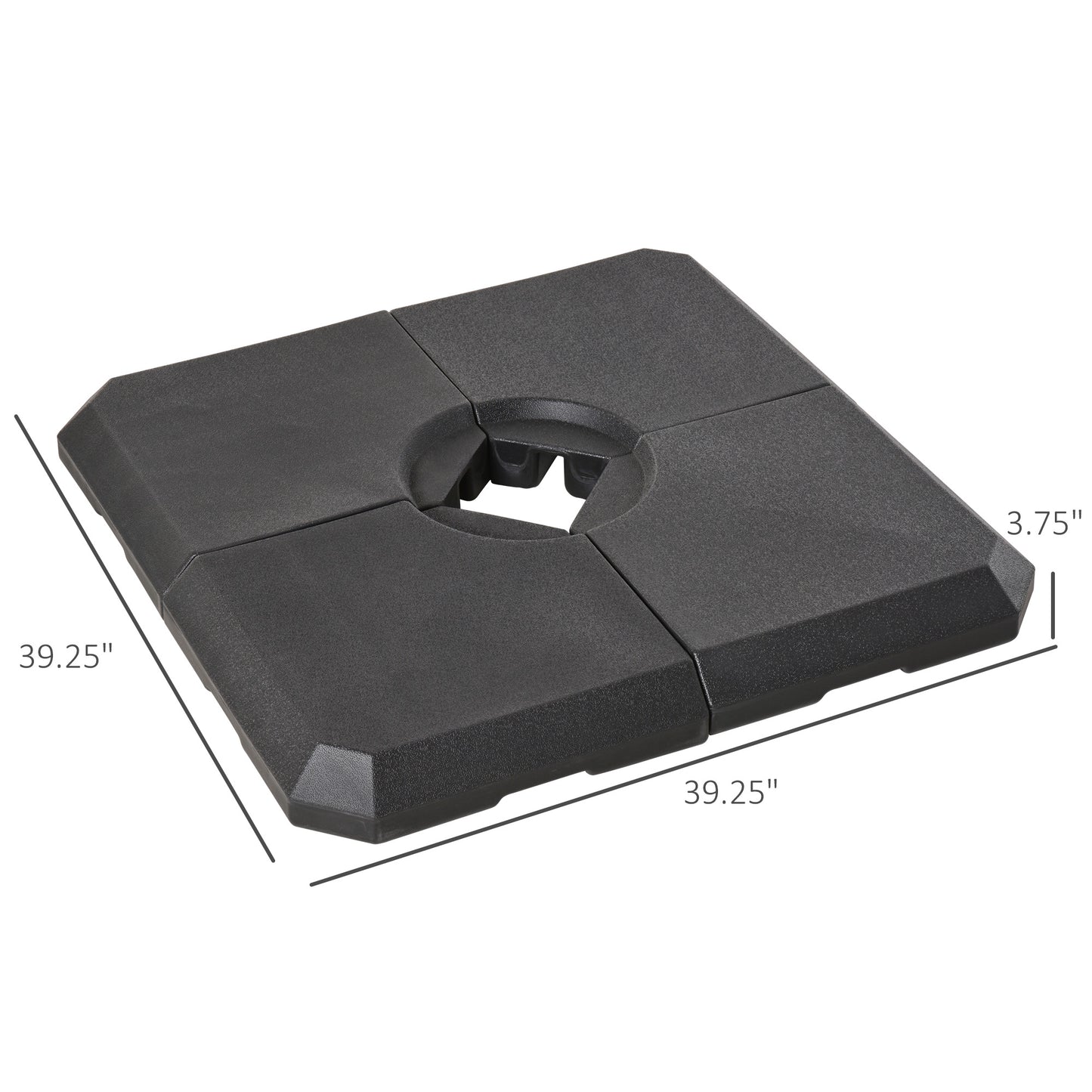 Durable black patio umbrella base  square with  height