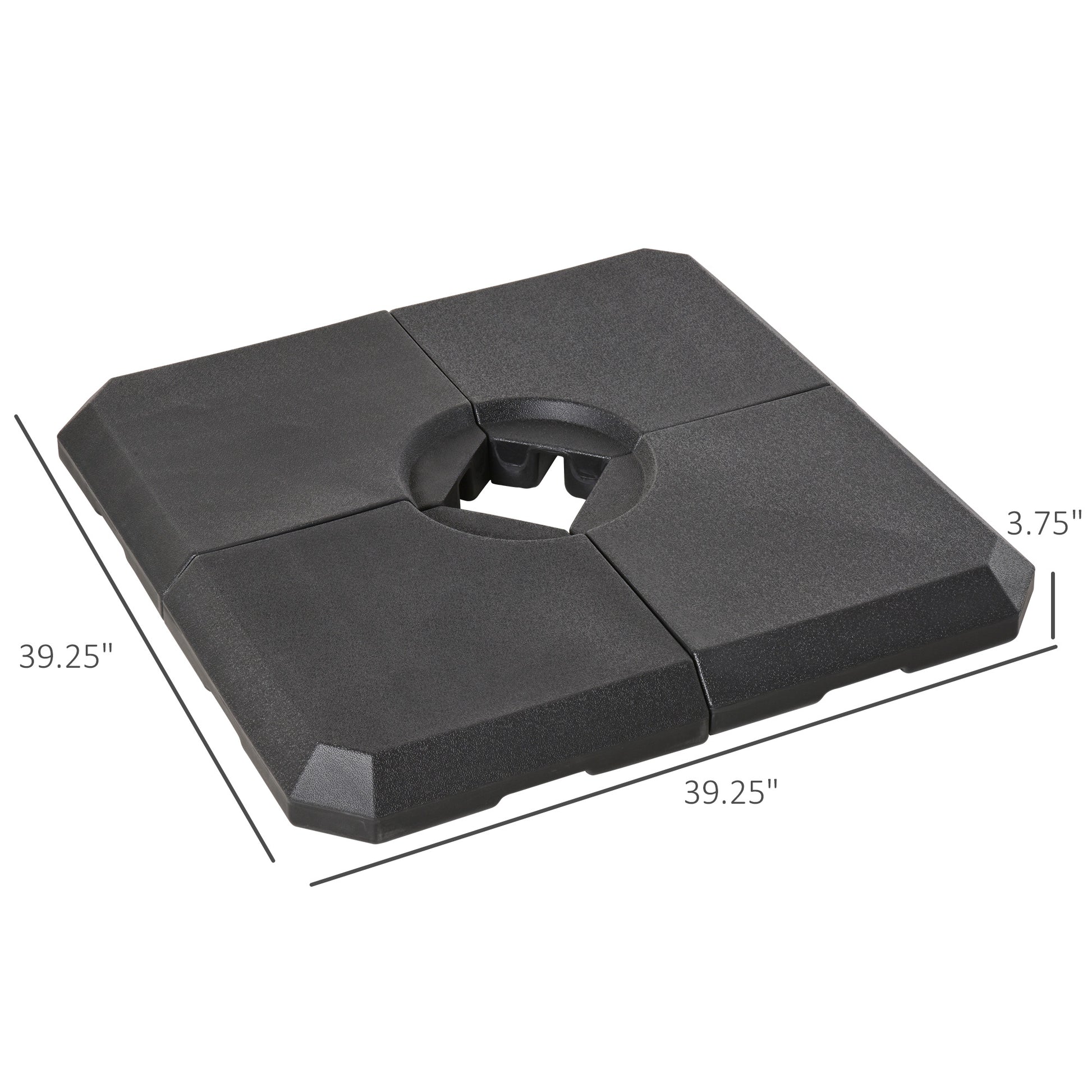 Durable black patio umbrella base  square with  height