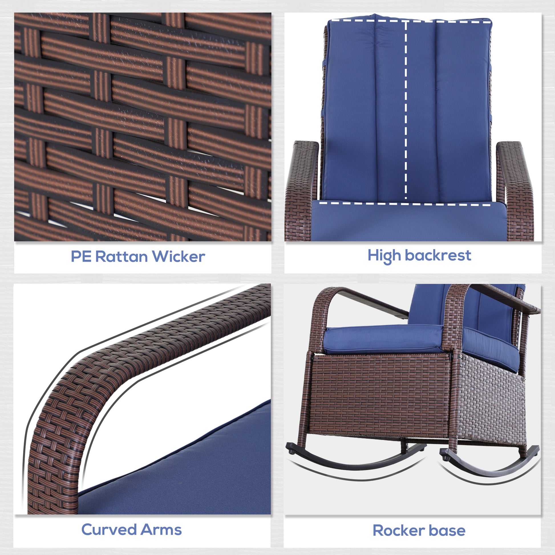 Brown PE rattan wicker weaving detail on outdoor chair