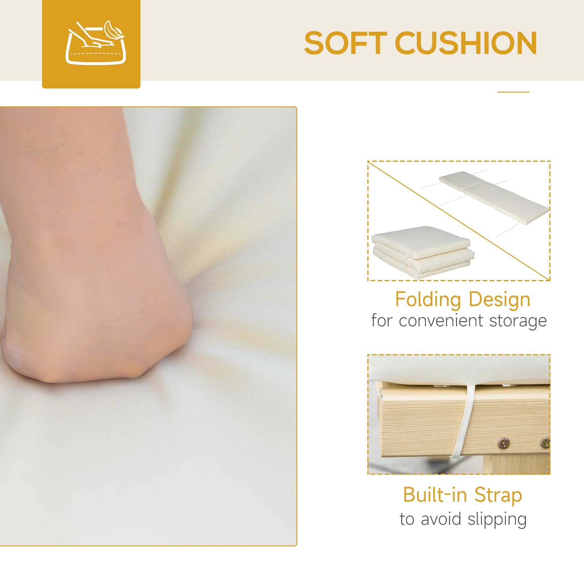 Closeup of a soft cushion with a persons knee pressing into it
