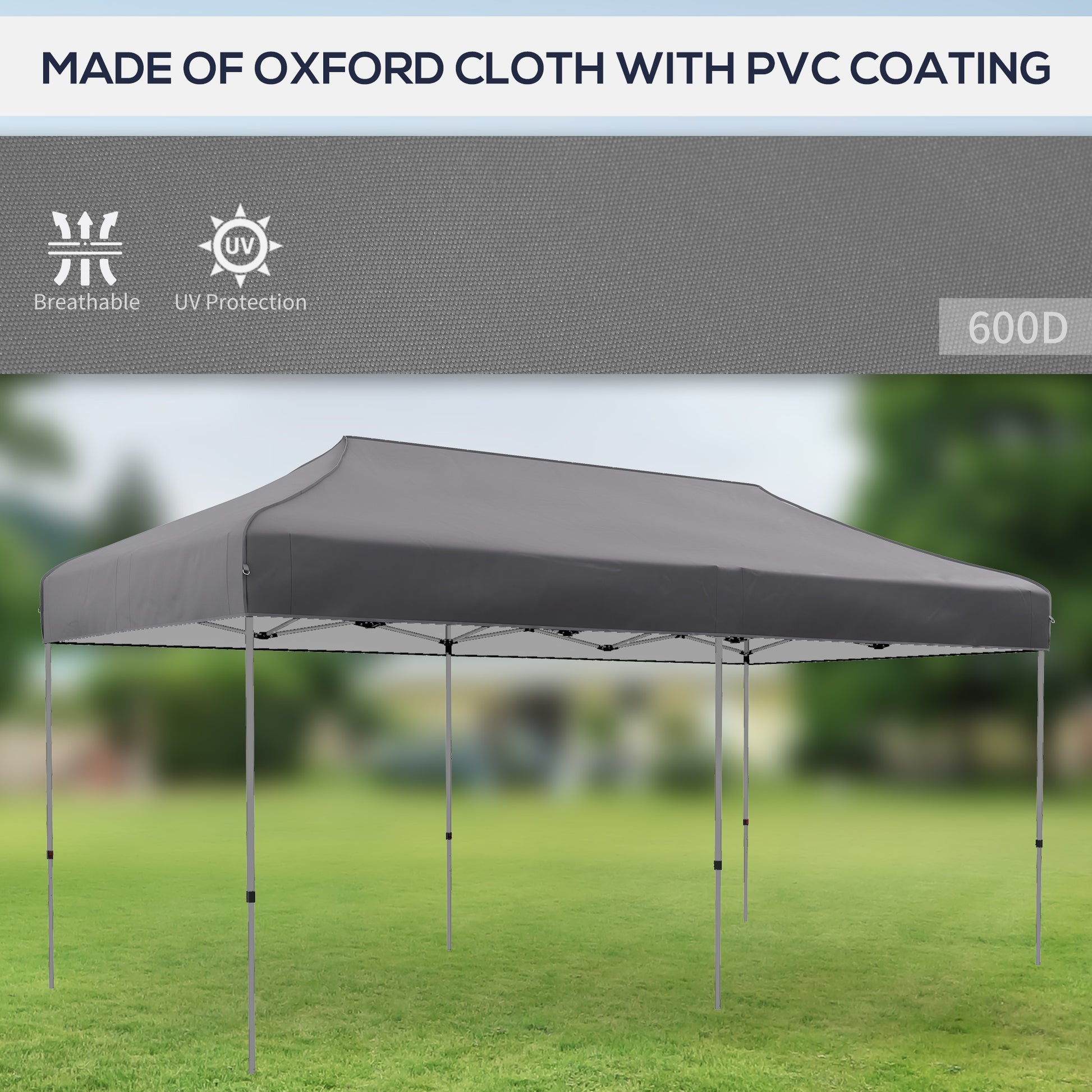 Dark grey Oxford cloth canopy tent with UV protection D fabric