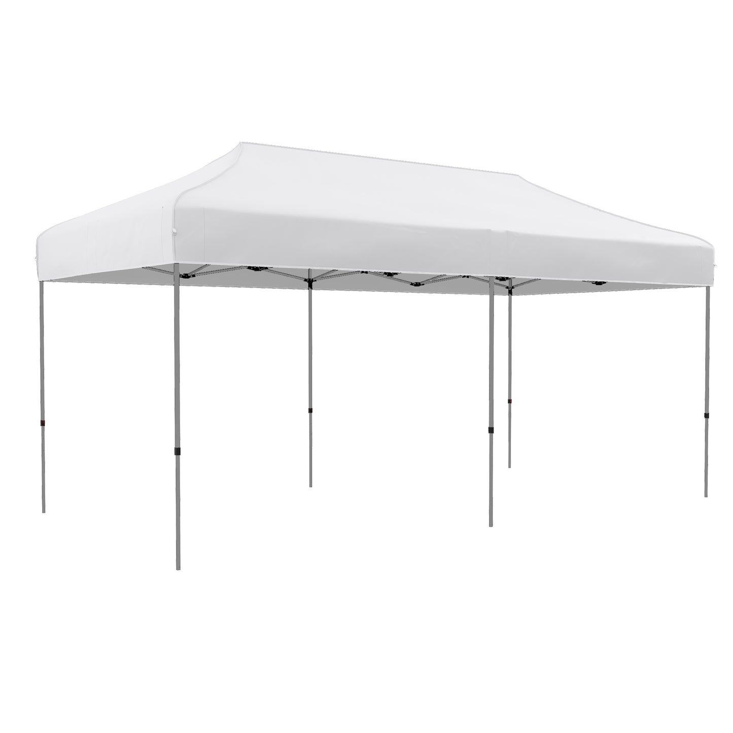 White pop up canopy tent with a sturdy metal frame x ft size for outdoor events
