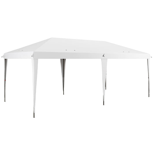 White polyester canopy tent with metal frame legs ideal for outdoor events