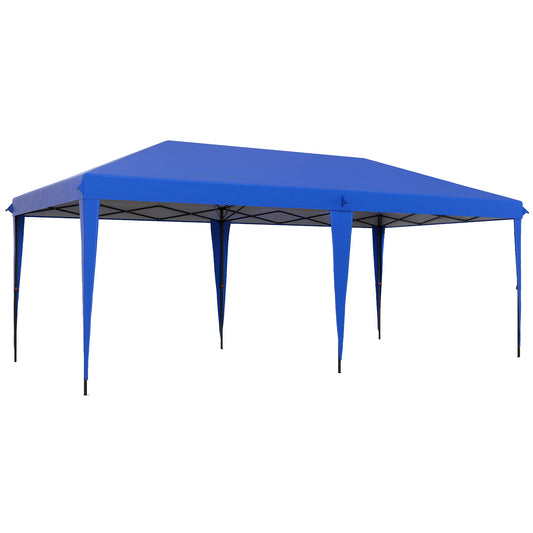 Blue instant canopy tent with steel frame ideal for outdoor events and shade