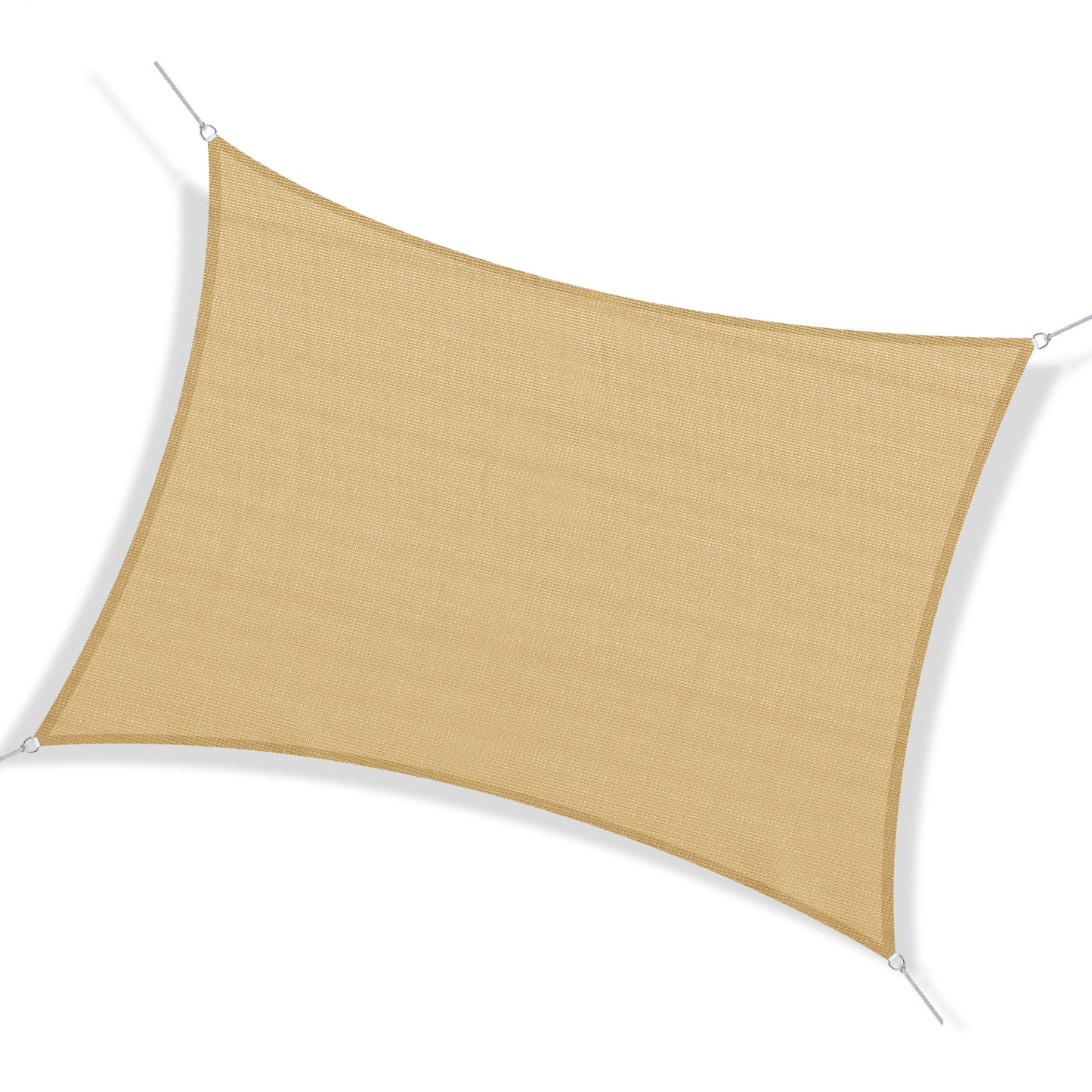 Beige shade sail made of durable weatherresistant fabric for outdoor sun protection