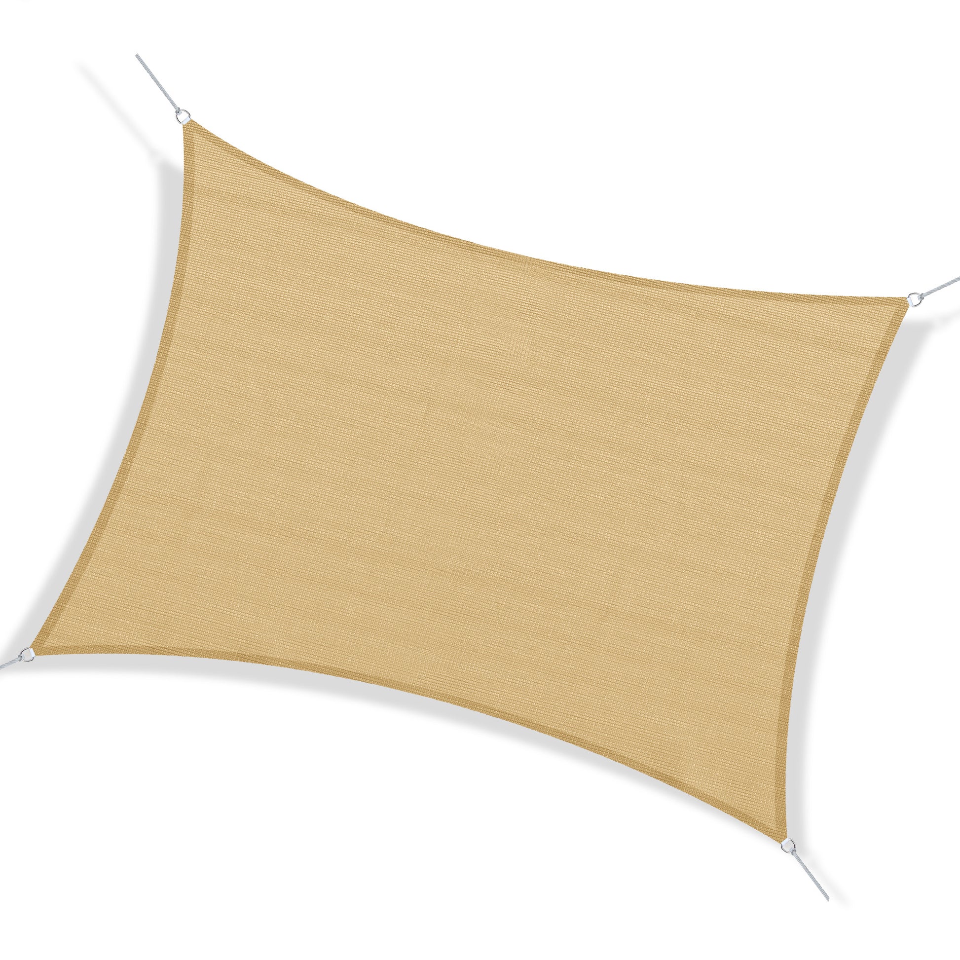 Beige shade sail made of durable weatherresistant fabric for outdoor sun protection