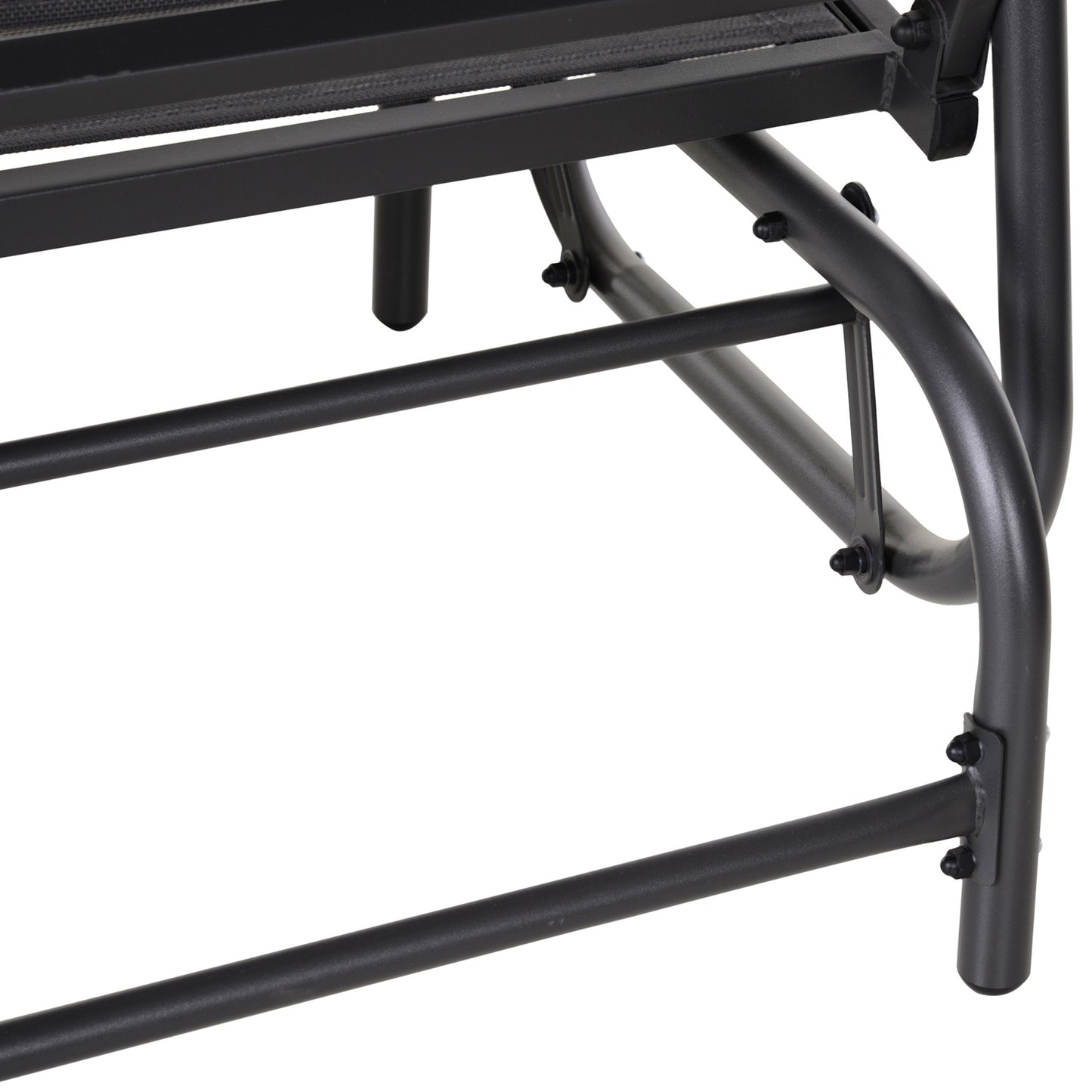 Black metal frame with sturdy construction ideal for a durable sofa bed support
