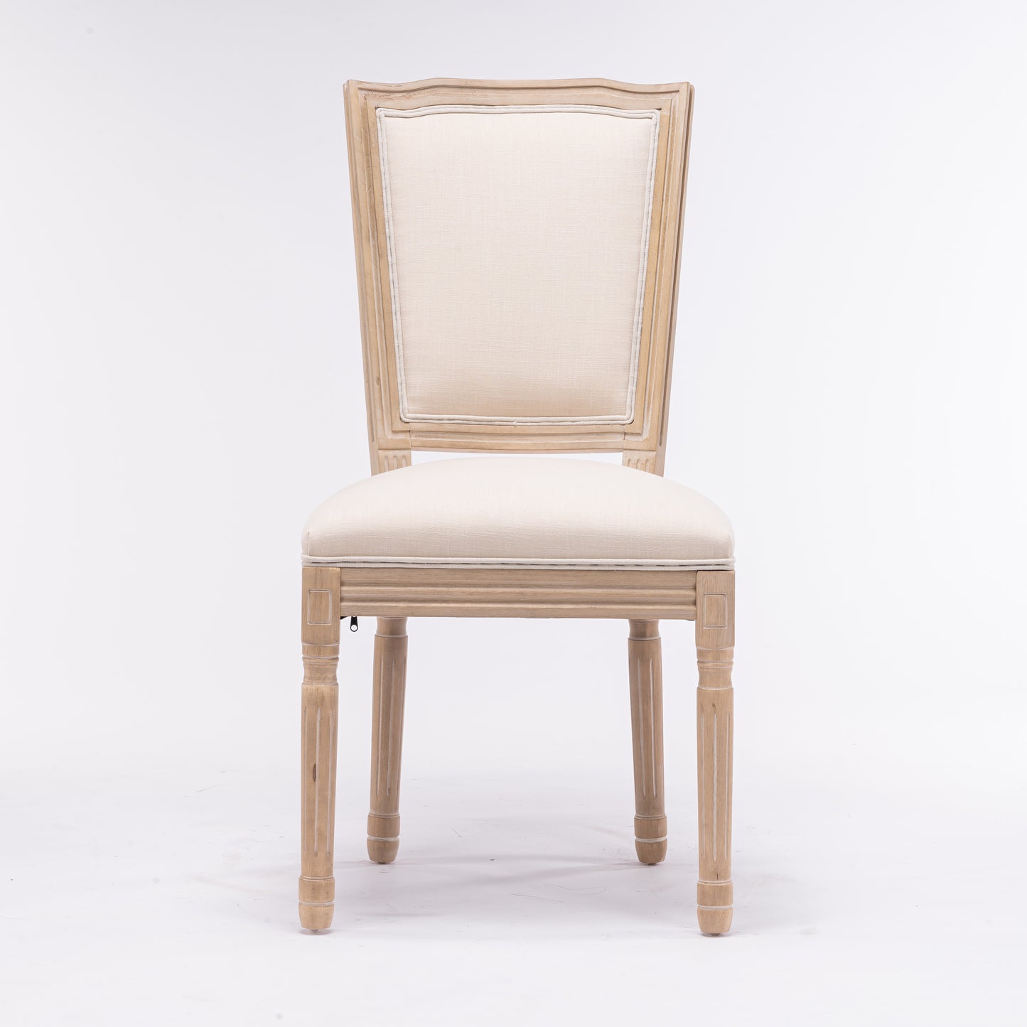 French country dining chair with upholstered seat and back light oak finish