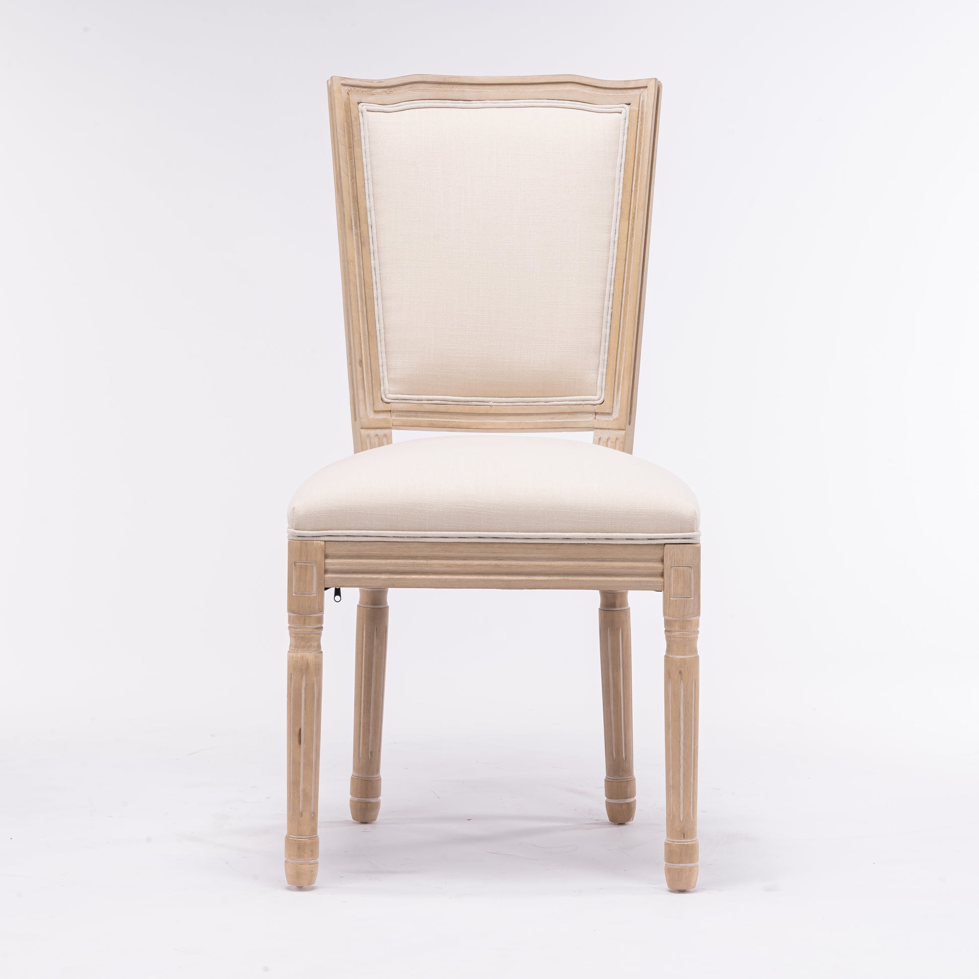 French country dining chair with upholstered seat and back light oak finish