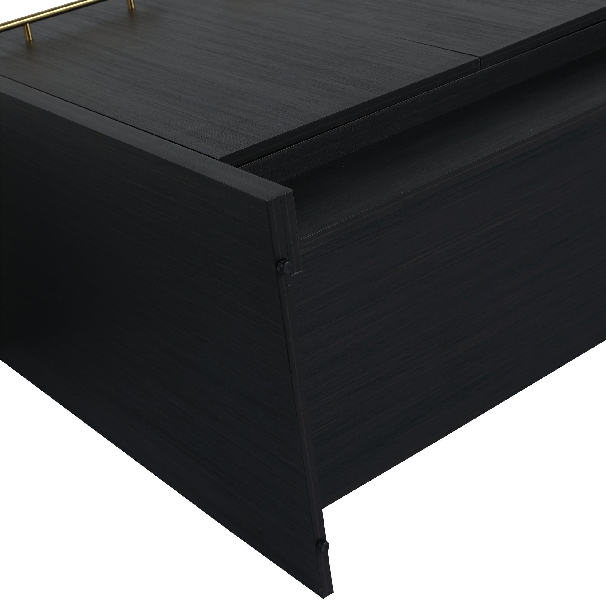 Dark wood dresser drawer with gold handle detail modern bedroom furniture