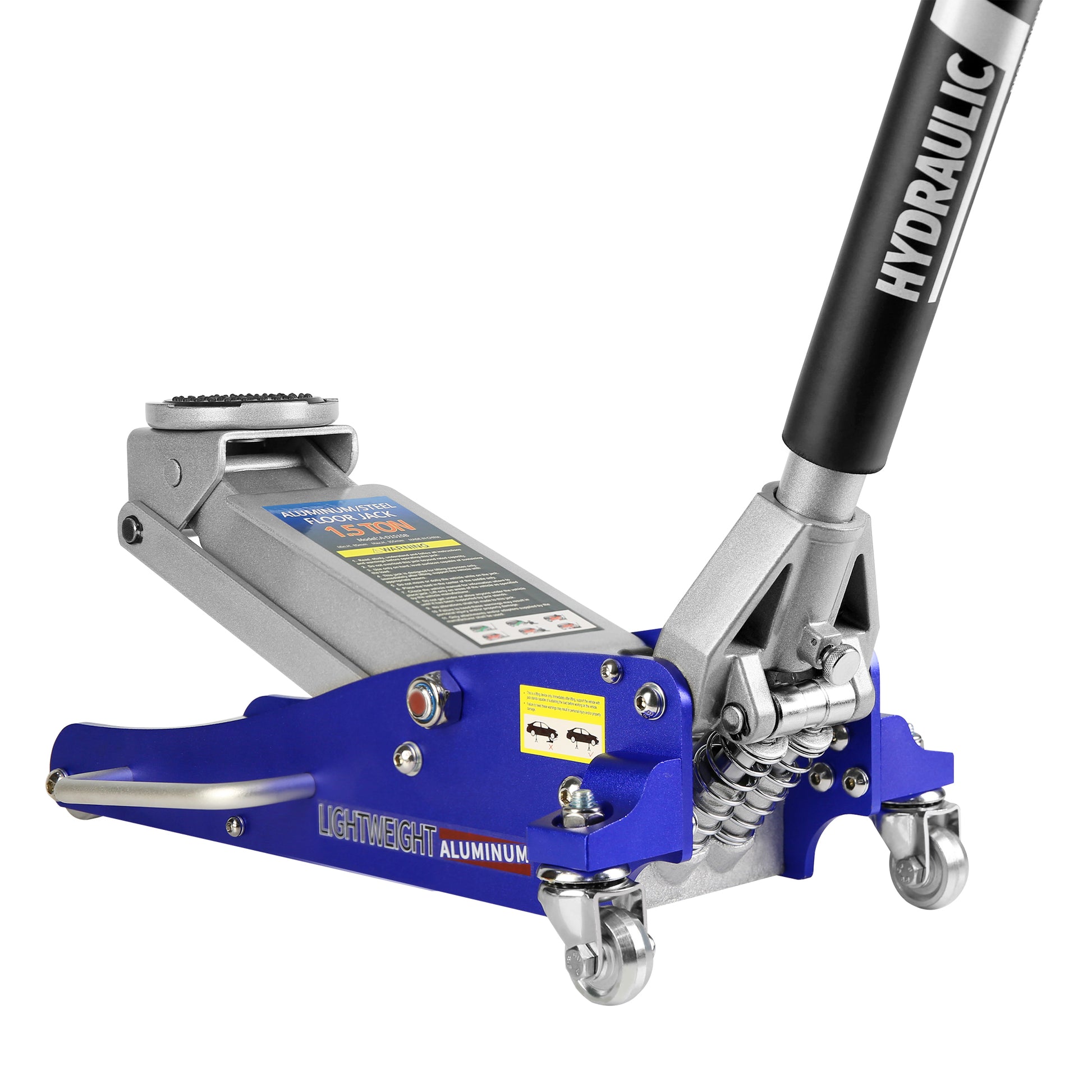 Blue aluminum  ton lightweight floor jack with hydraulic lift handle for automotive use