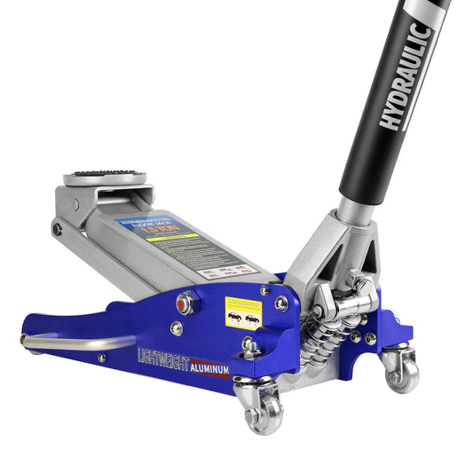Blue aluminum  ton lightweight floor jack with hydraulic lift handle for automotive use
