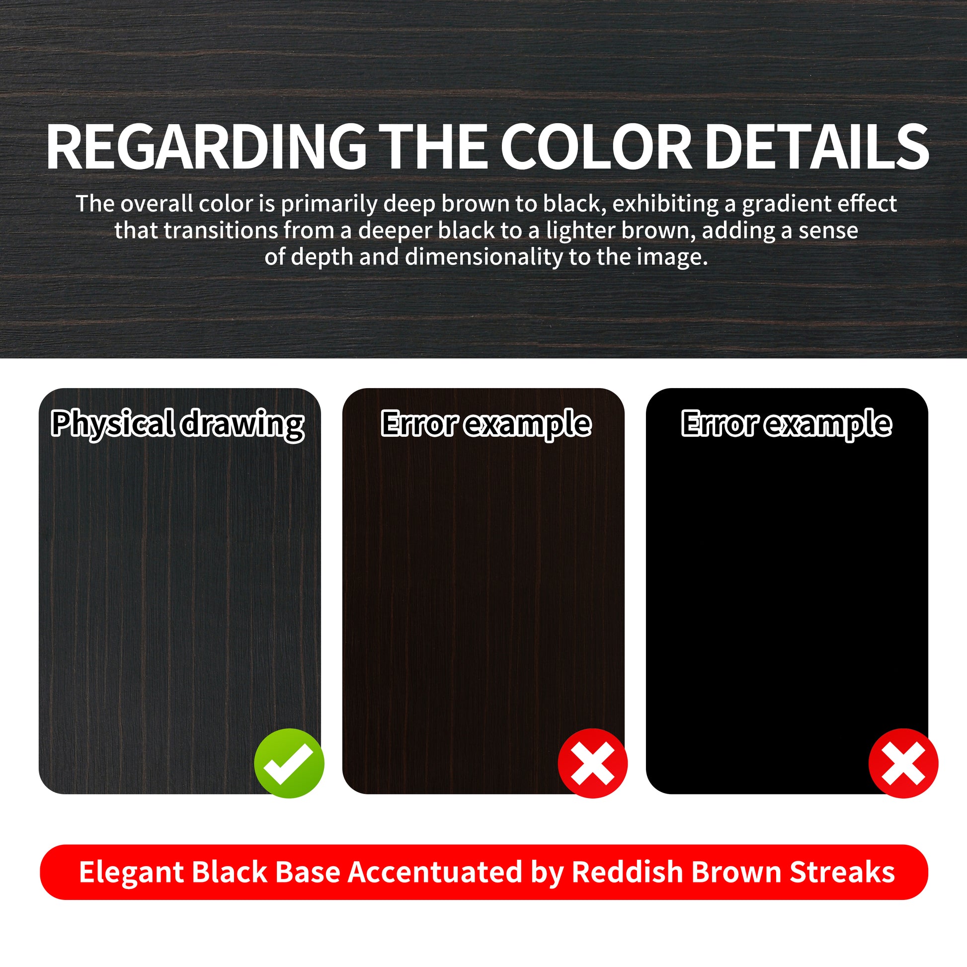 Dark wood grain panel with subtle reddishbrown streaks ideal for elegant furniture