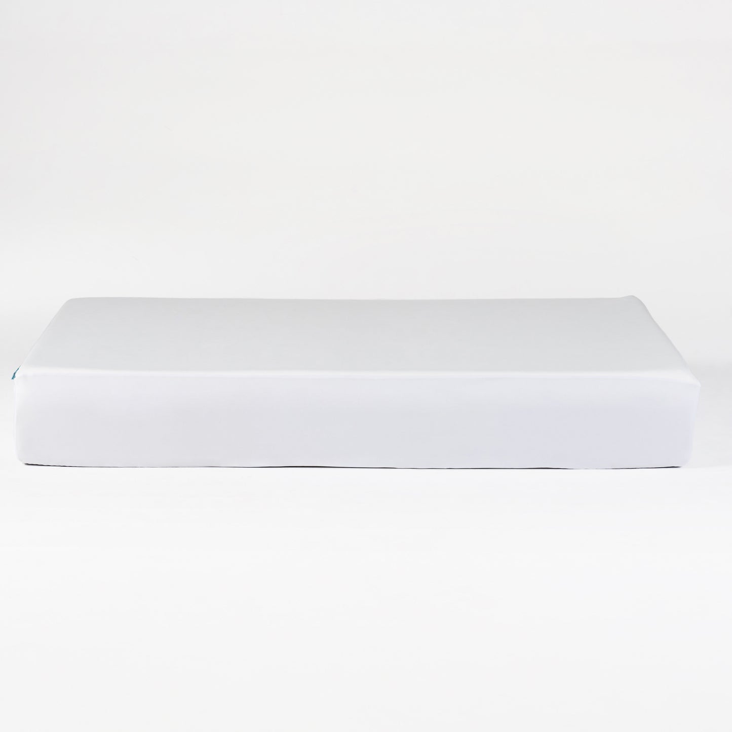 White cotton twin sheet with fitted elastic corners for easy use