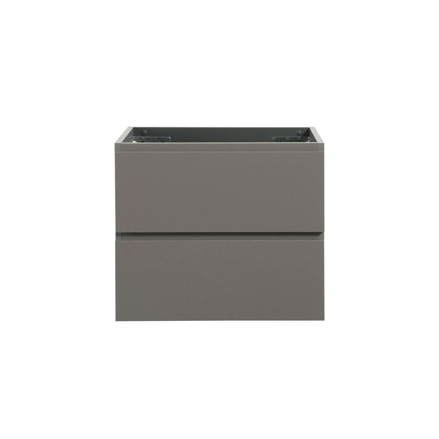 Gray modern bathroom vanity cabinet with two drawers
