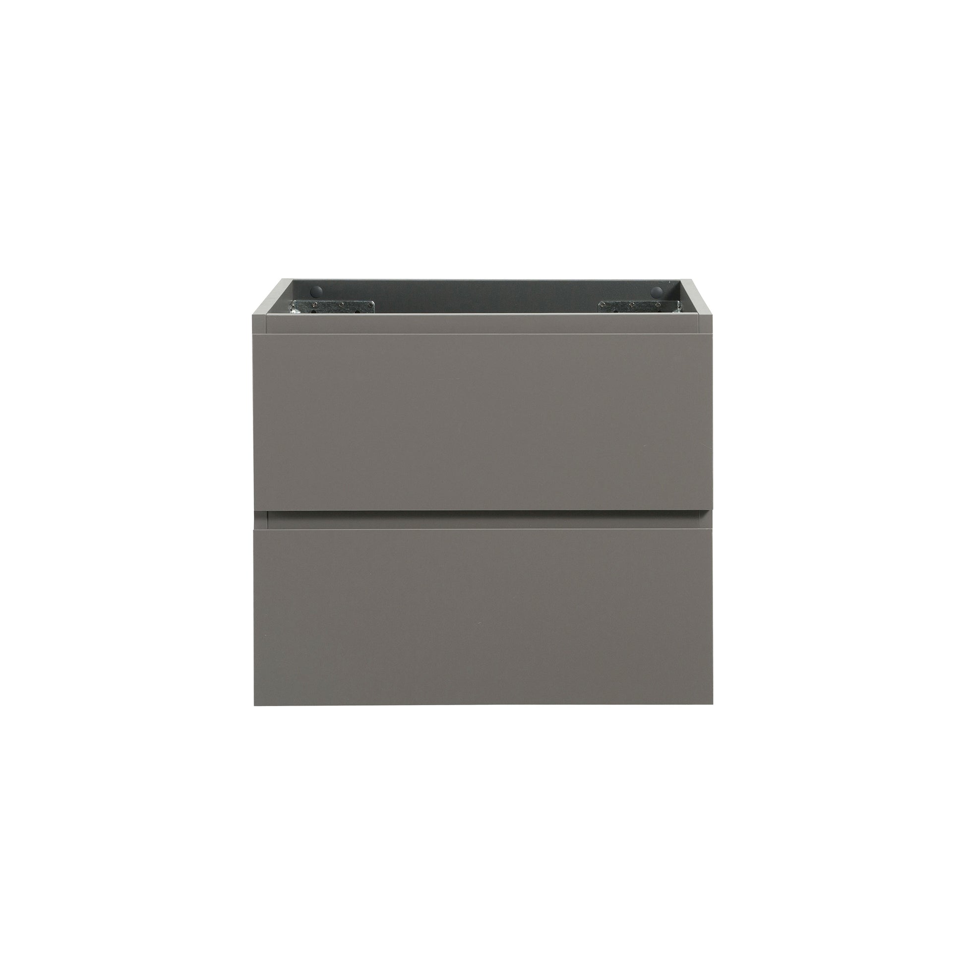 Gray modern bathroom vanity cabinet with two drawers