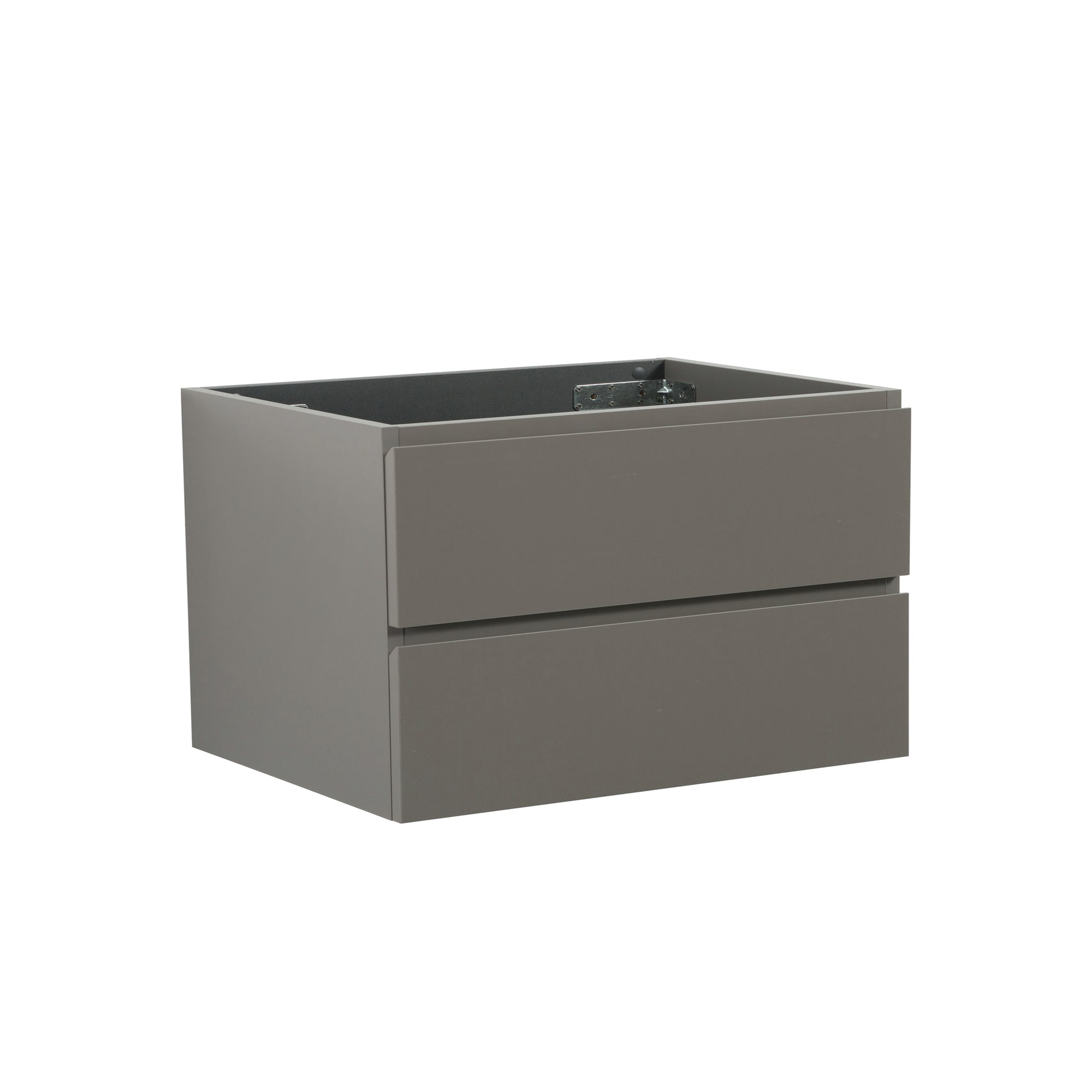 Modern grey wallmounted vanity cabinet with two drawers for bathroom storage