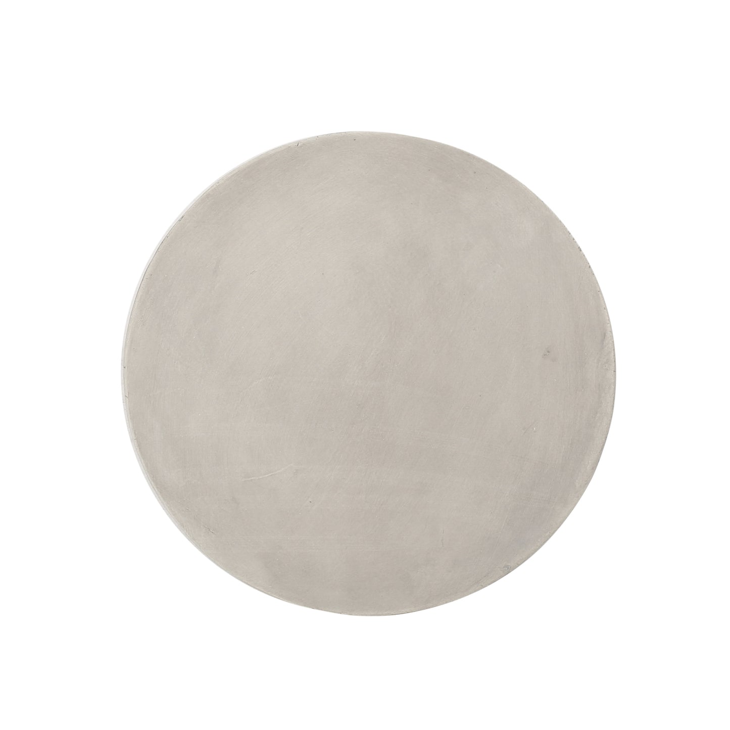 Round concrete serving tray with textured surface