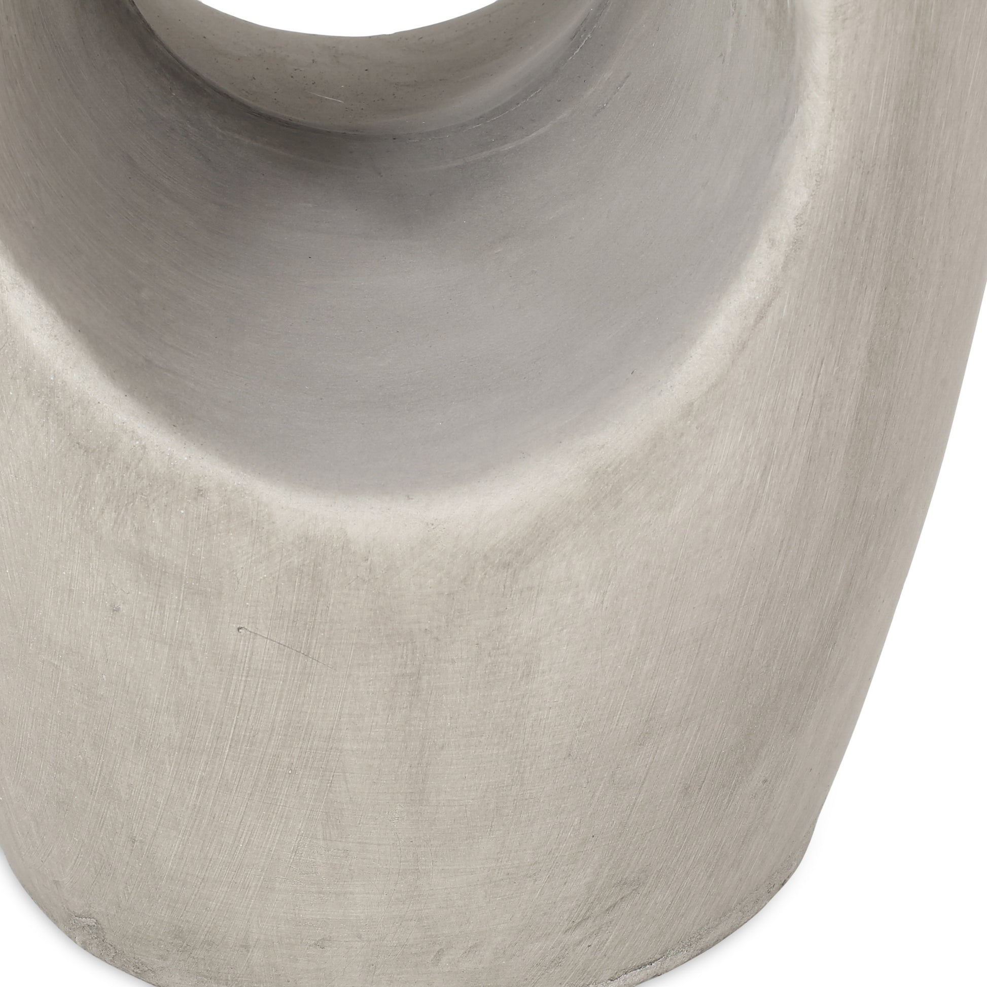 Textured gray concrete planter with subtle swirling marks