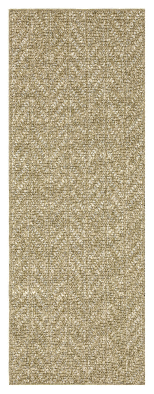 Tan geometric weave area rug with diamond pattern detail