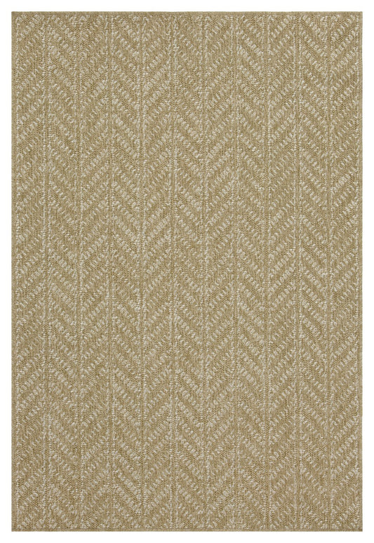 Beige textured area rug with a herringbone pattern