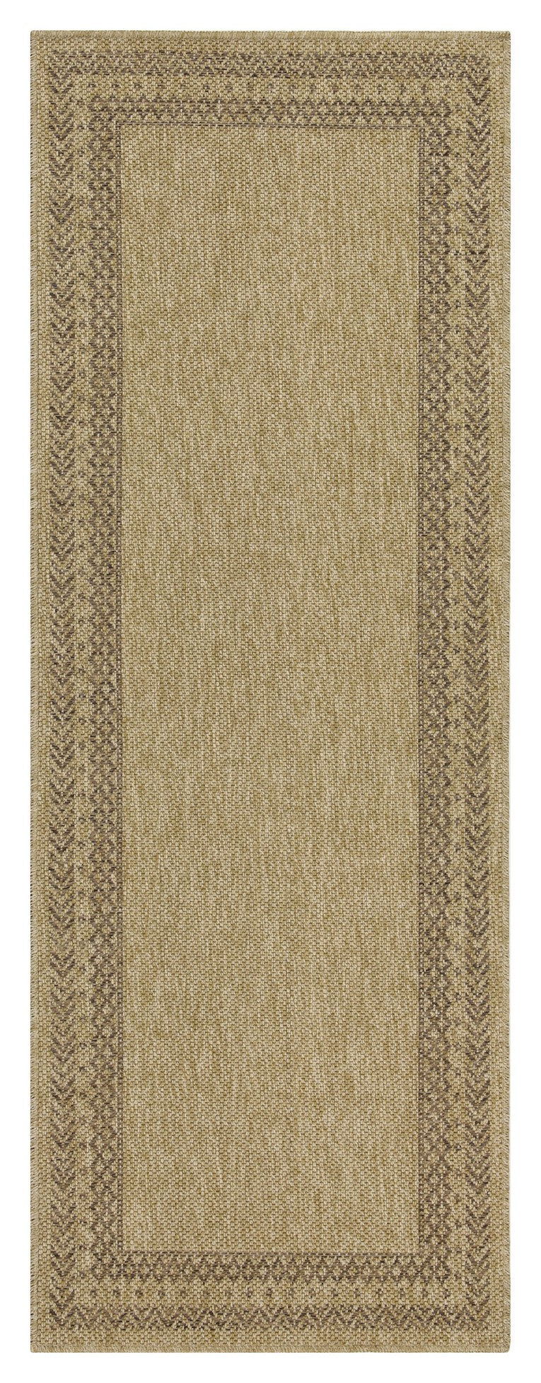 Natural fiber jute area rug with subtle geometric border perfect for living rooms