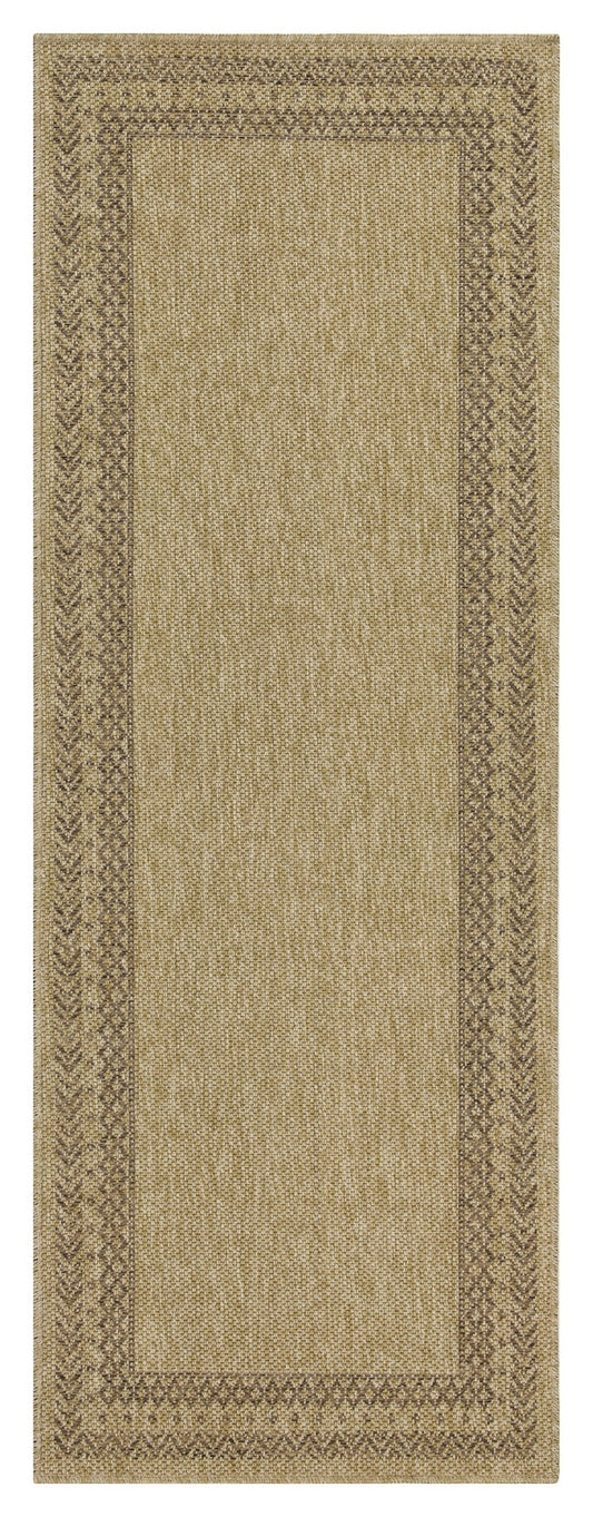 Natural fiber jute area rug with subtle geometric border perfect for living rooms