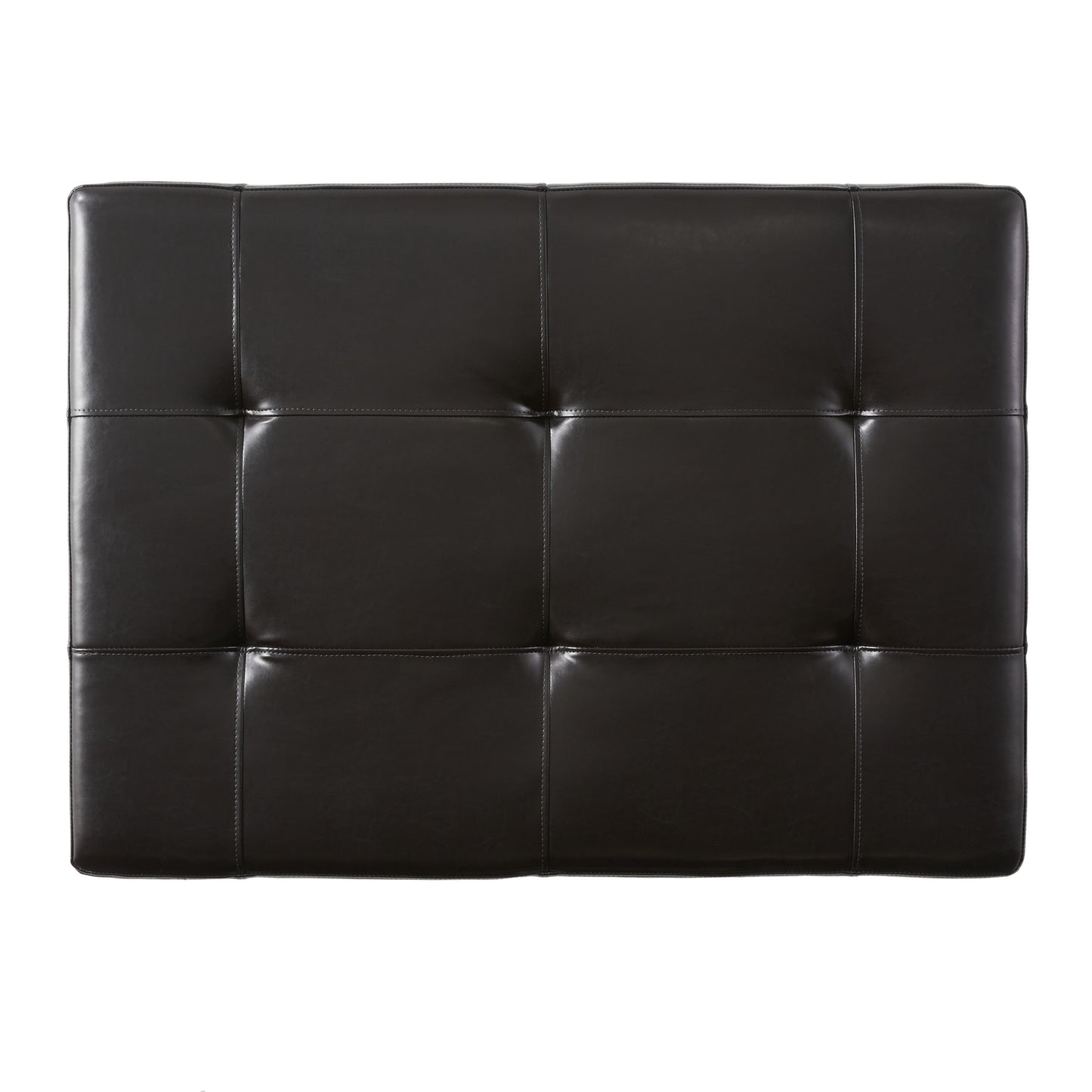 Dark brown faux leather headboard with tufted square pattern modern design
