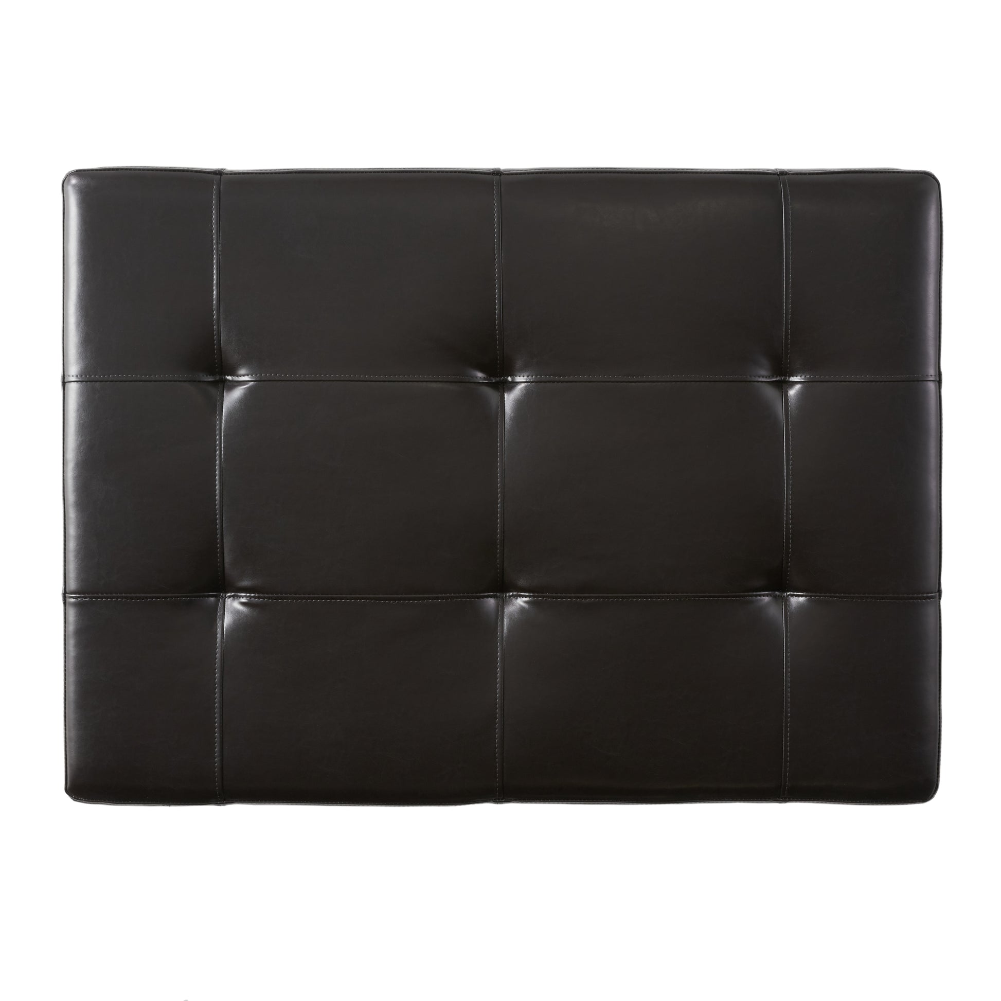 Dark brown faux leather headboard with tufted square pattern modern design