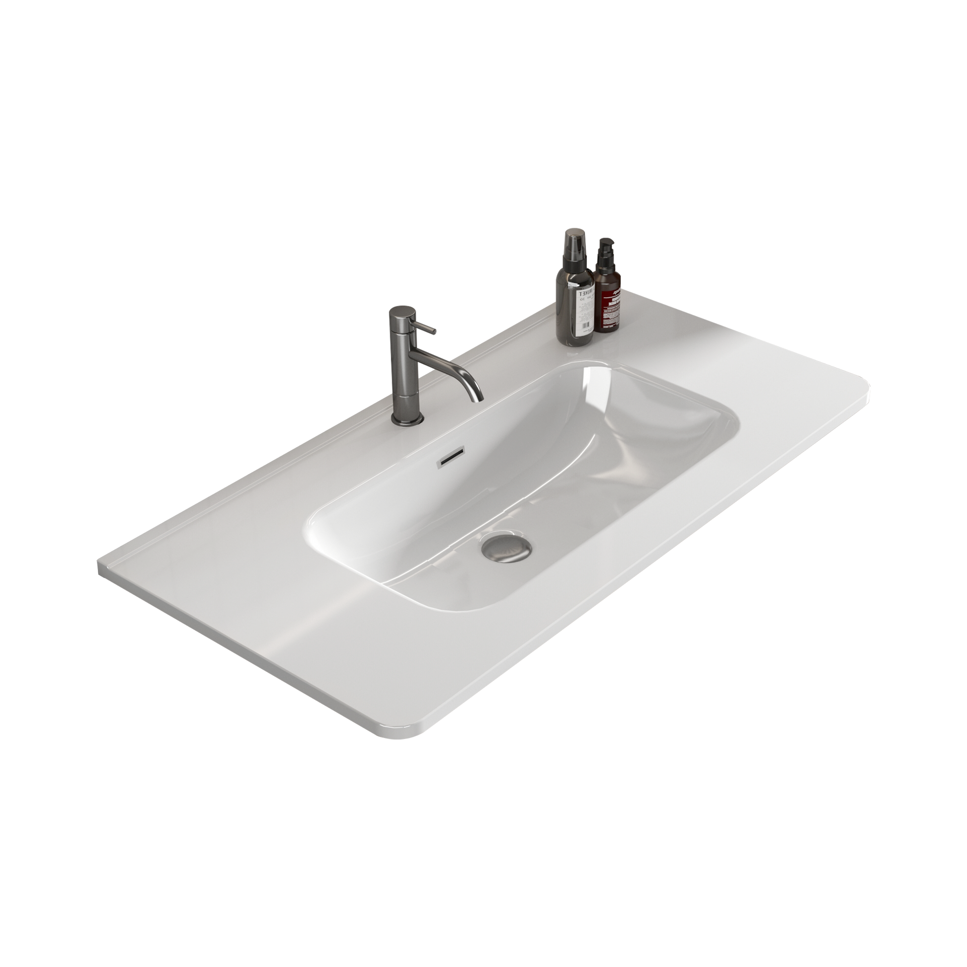 Modern white ceramic vessel sink with a sleek chrome faucet for a stylish bathroom
