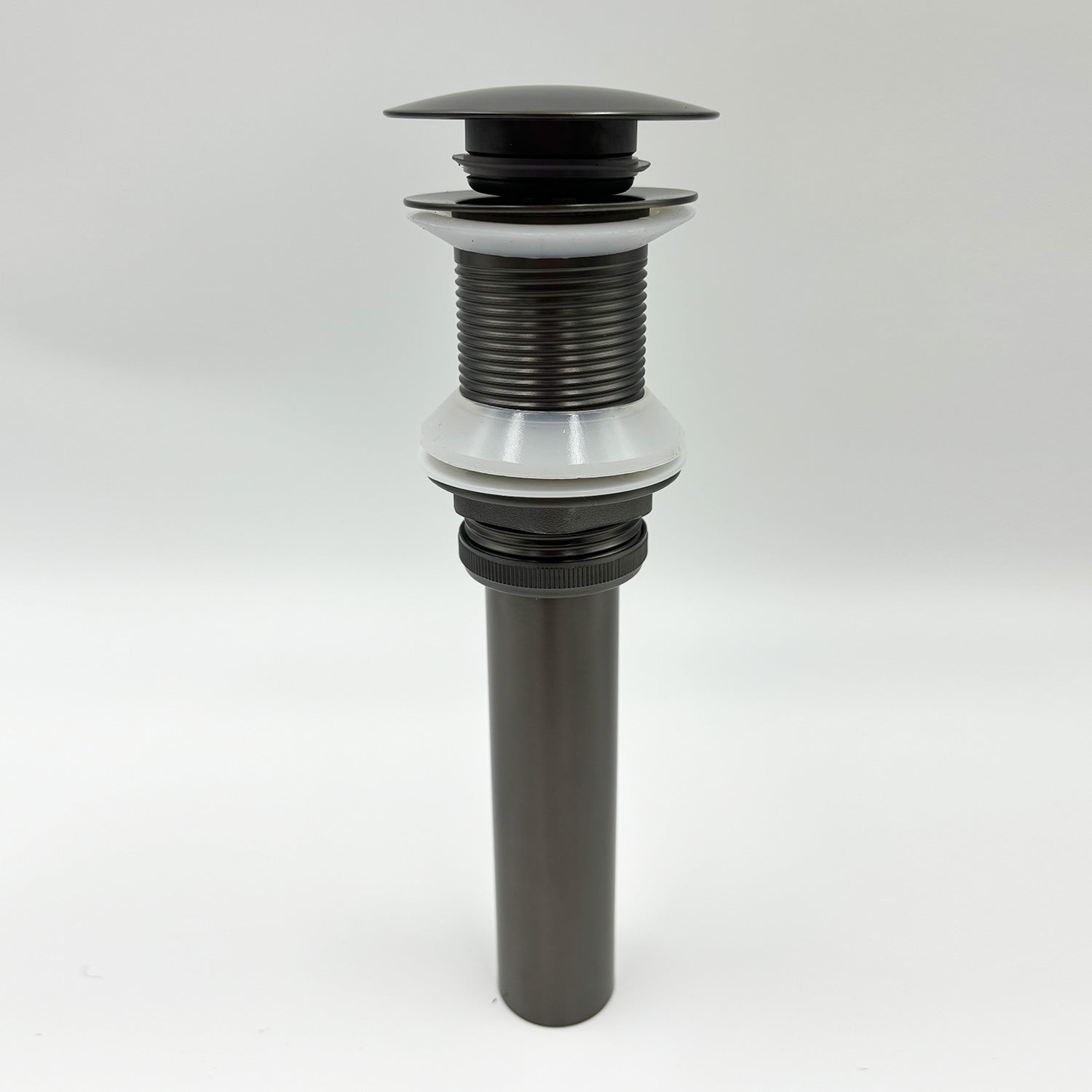 Brushed nickel popup drain assembly with rubber seals for sink installation