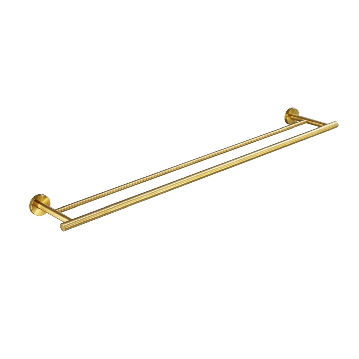 Modern brushed gold double towel bar a stylish bathroom accessory